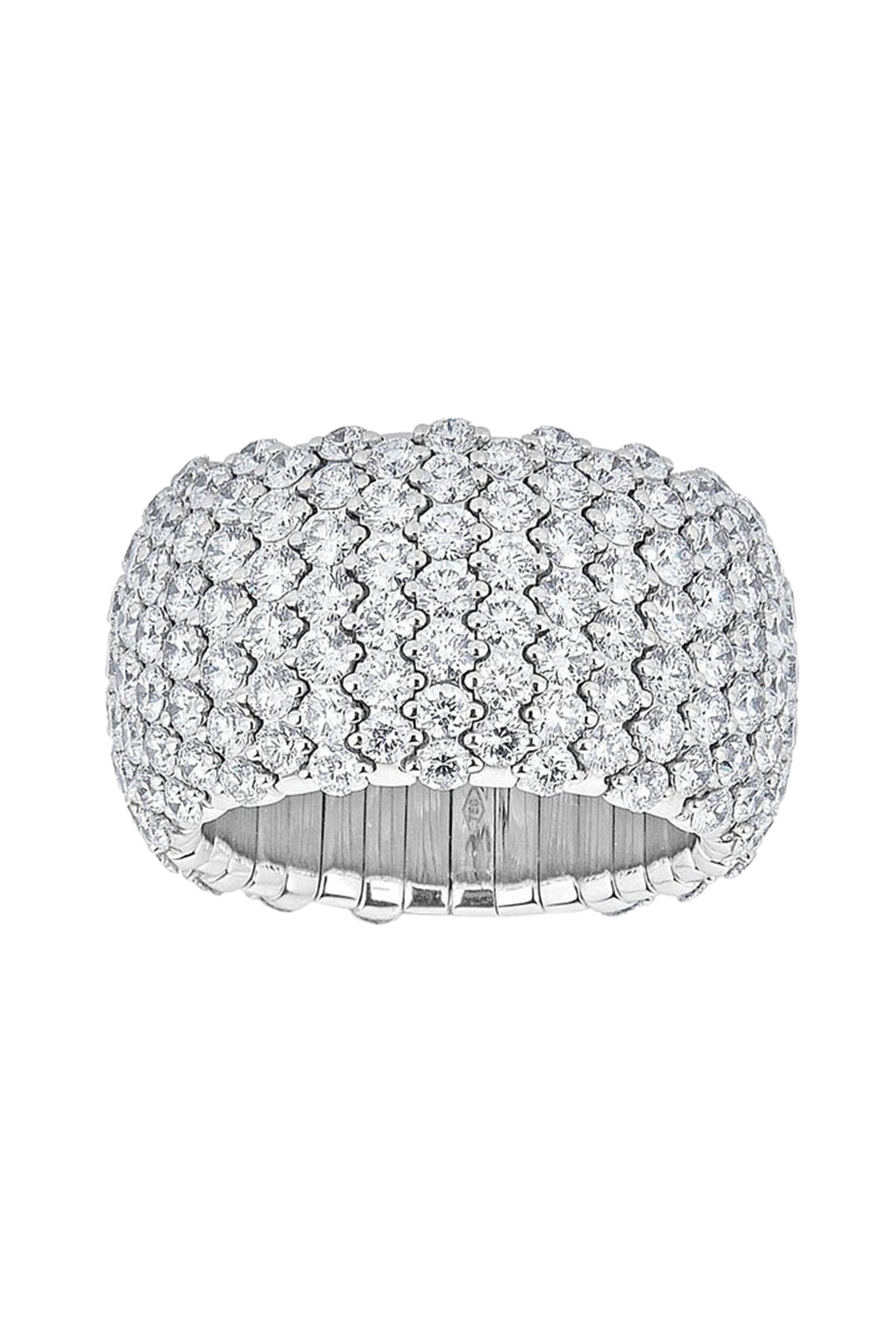 Diamond Domed Wide Stretch Ring-WHITE GOLD-8-JEWELRYFINE JEWELRING-ZYDO
