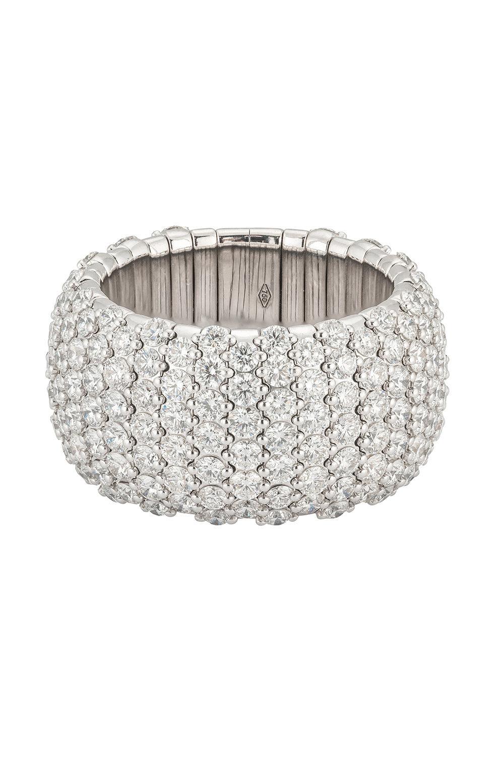 Diamond Domed Wide Stretch Ring-WHITE GOLD-8-JEWELRYFINE JEWELRING-ZYDO