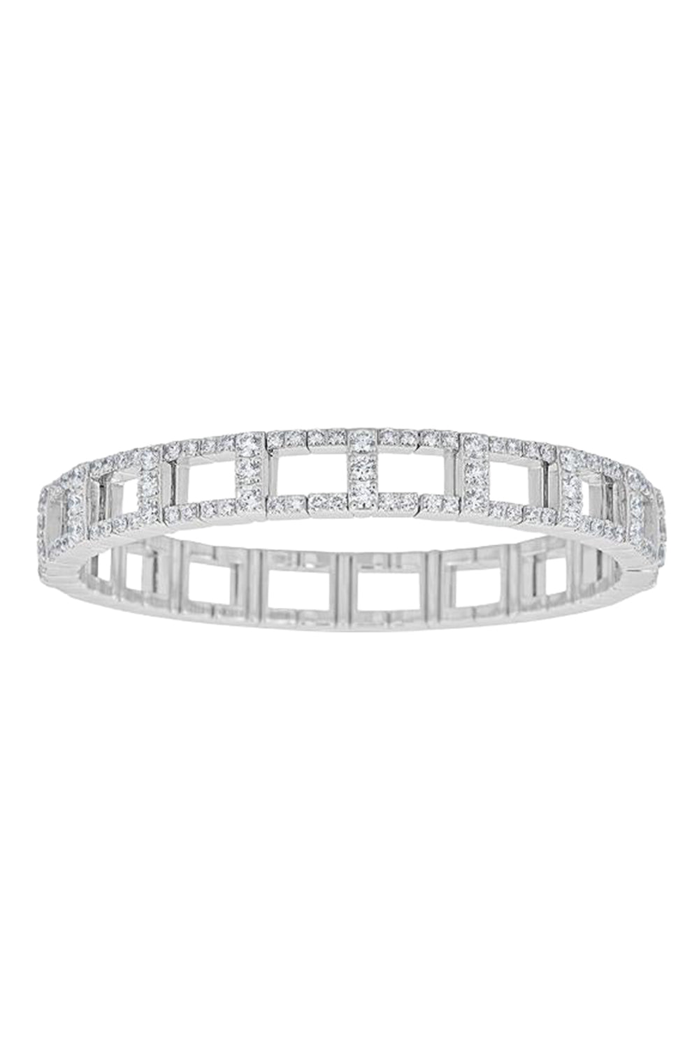 Diamond H Stretch Bracelet-WHITE GOLD-JEWELRYFINE JEWELBRACELET O-ZYDO