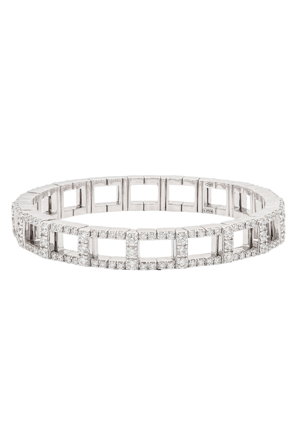 Diamond H Stretch Bracelet - White Gold
