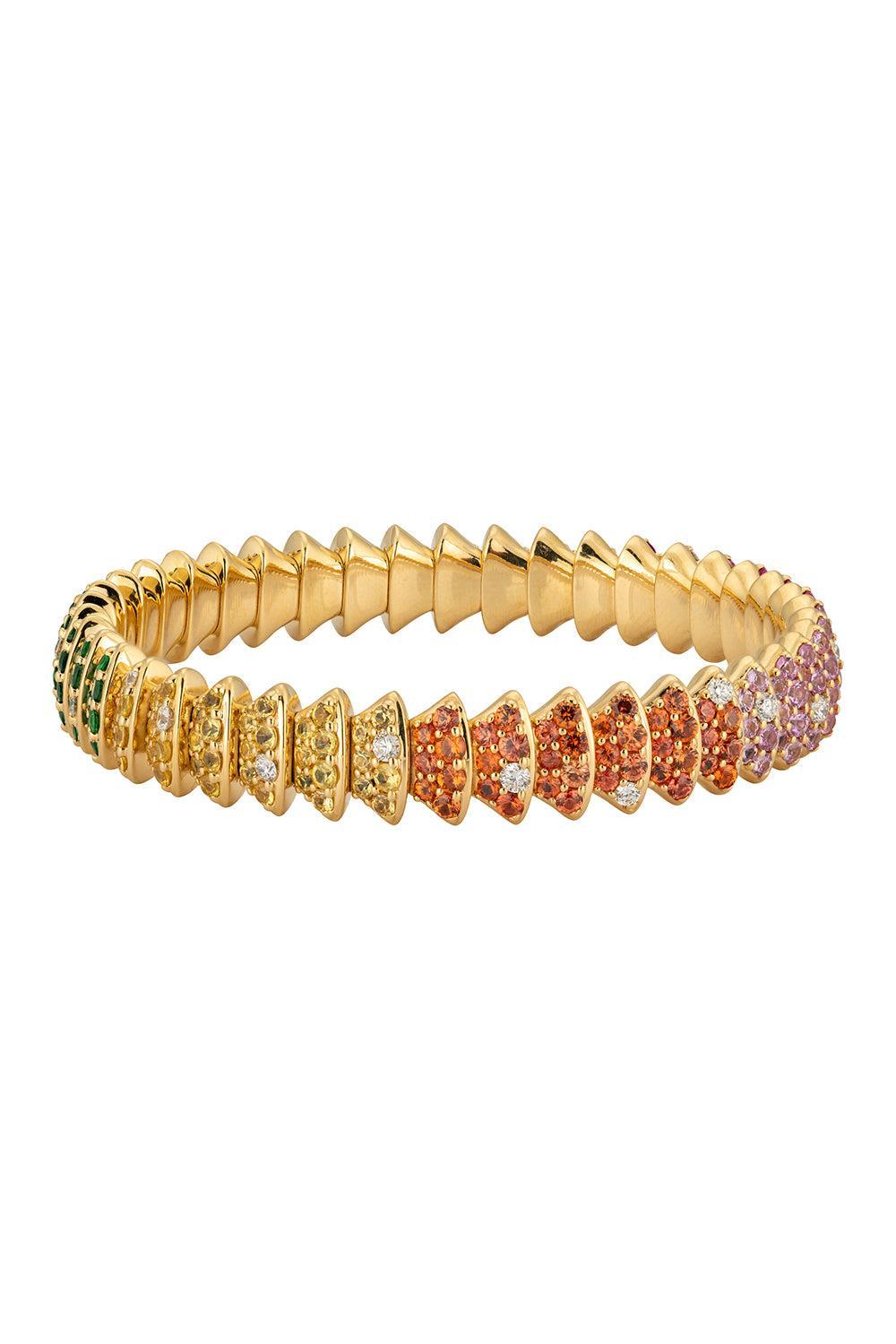 Rainbow Sapphire Diamond Multi Element Bracelet-YELLOW GOLD-JEWELRYFINE JEWELBRACELET O-ZYDO