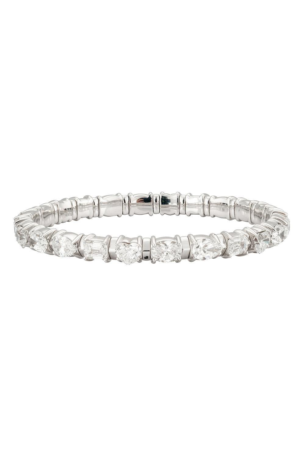 Diamond Mix Shape Stretch Bracelet - White Gold-WHITE GOLD-JEWELRYFINE JEWELBRACELET O-ZYDO