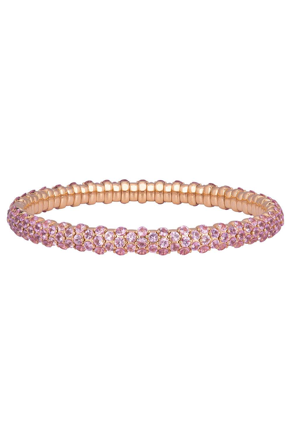 Pink Sapphire Slim Domed Stretch Bracelet