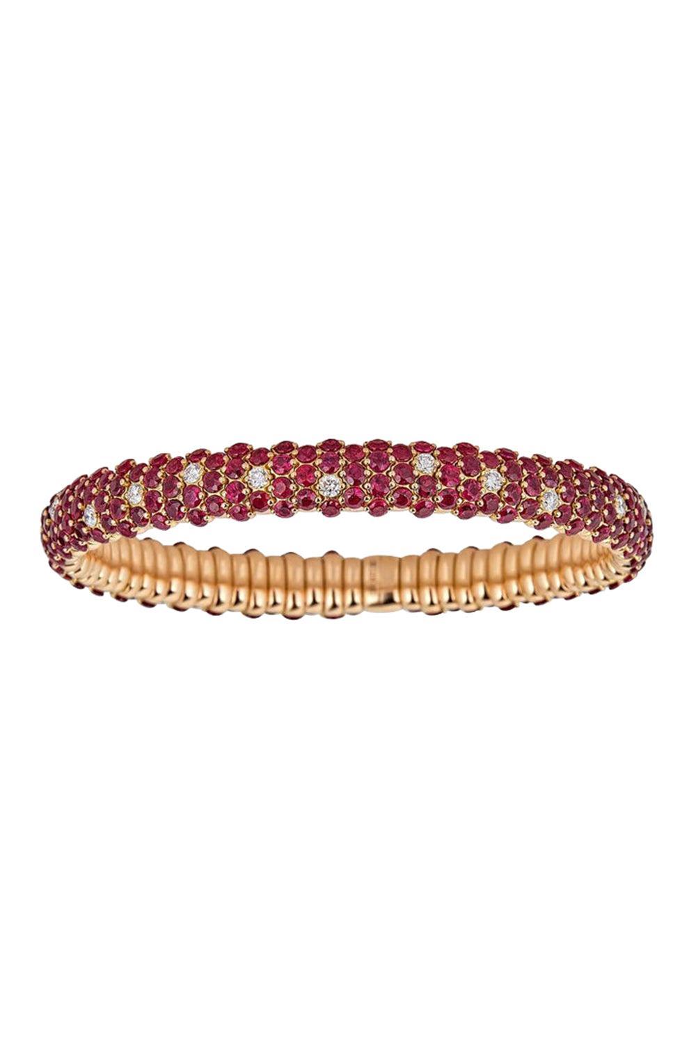 Pink Sapphire Diamond Stretch Bracelet-ROSE GOLD-JEWELRYFINE JEWELBRACELET O-ZYDO