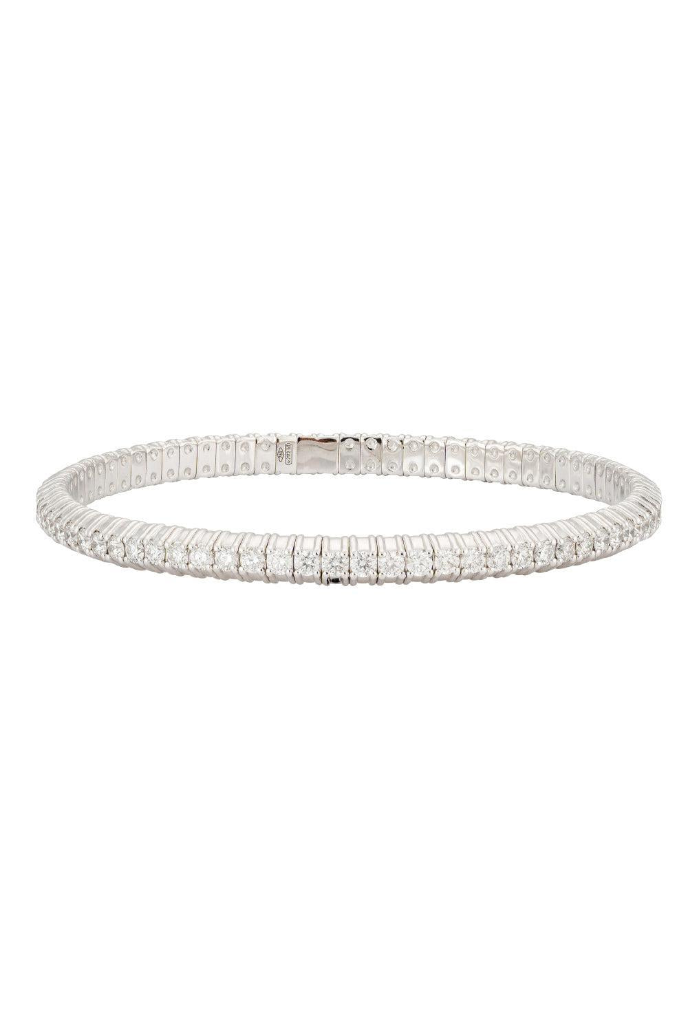 1 Row Diamond Stretch Bracelet-WHITE GOLD-JEWELRYFINE JEWELBRACELET O-ZYDO