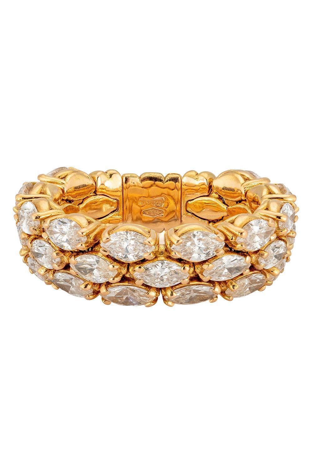 Diamond Three Layer Stretch Ring-YELLOW GOLD-6-JEWELRYFINE JEWELRING-ZYDO