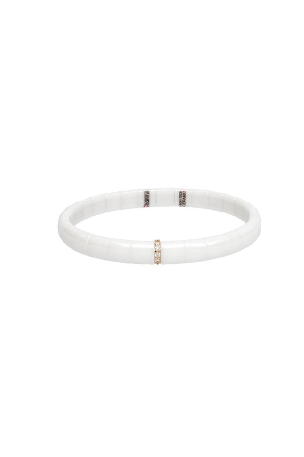 White Ceramic Champagne Diamond Pura Bracelet-ROSE GOLD-JEWELRYFINE JEWELBRACELET O-ROBERTO DEMEGLIO