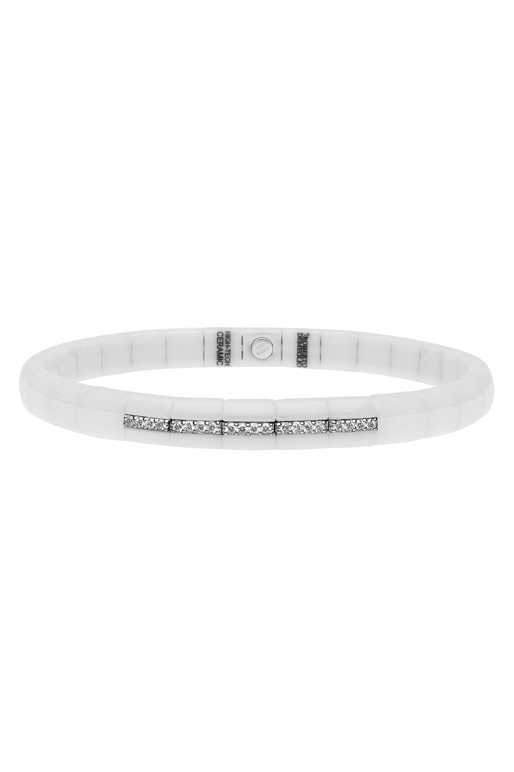 Diamond Five Section White Bracelet-WHITE GOLD-JEWELRYFINE JEWELBRACELET O-ROBERTO DEMEGLIO
