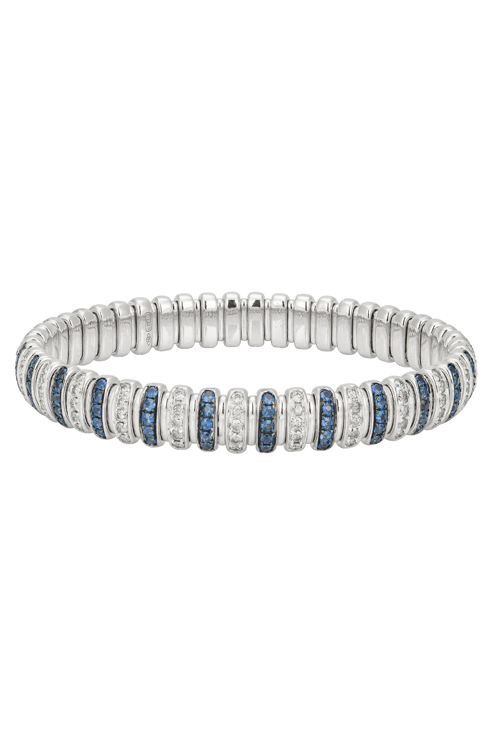 Blue Sapphire Diamond Canale Stretch Bracelet