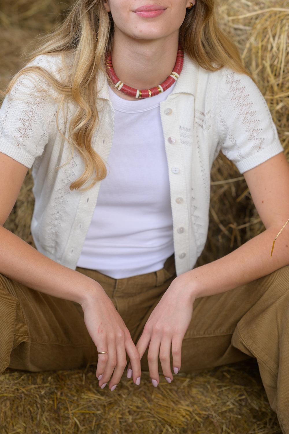 Jaipur Red Bone African Beaded Necklace-RED-JEWELRYBOUTIQUENECKLACE O-HIJAS DE PUKA