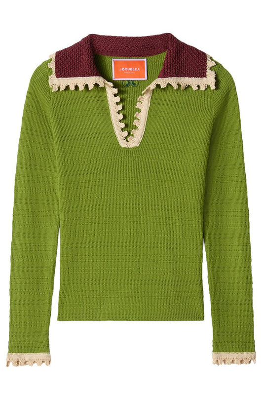 Picket Polo Jumper-GREEN-XS-CLOTHINGTOPSWEATER-LA DOUBLEJ