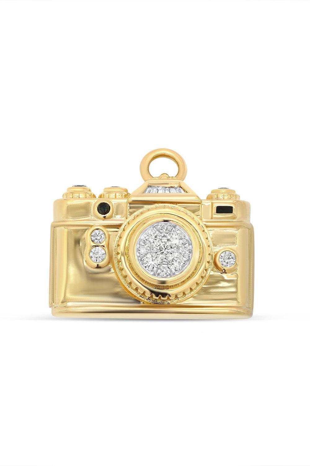Diamond Camera Charm-YELLOW GOLD-JEWELRYFINE JEWELPENDANT-SARA WEINSTOCK