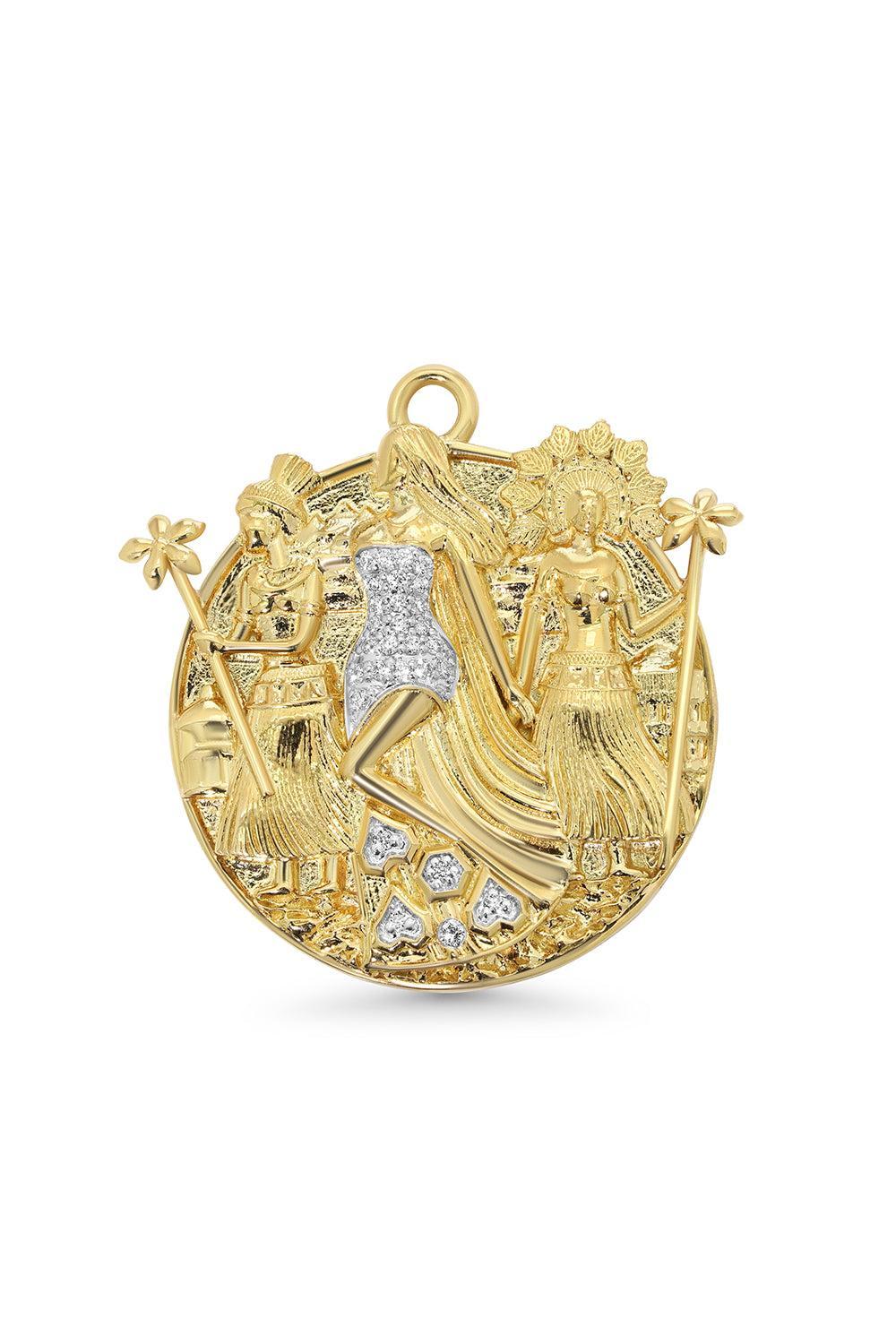 Diamond Mermaid Charm-YELLOW GOLD-JEWELRYFINE JEWELPENDANT-SARA WEINSTOCK