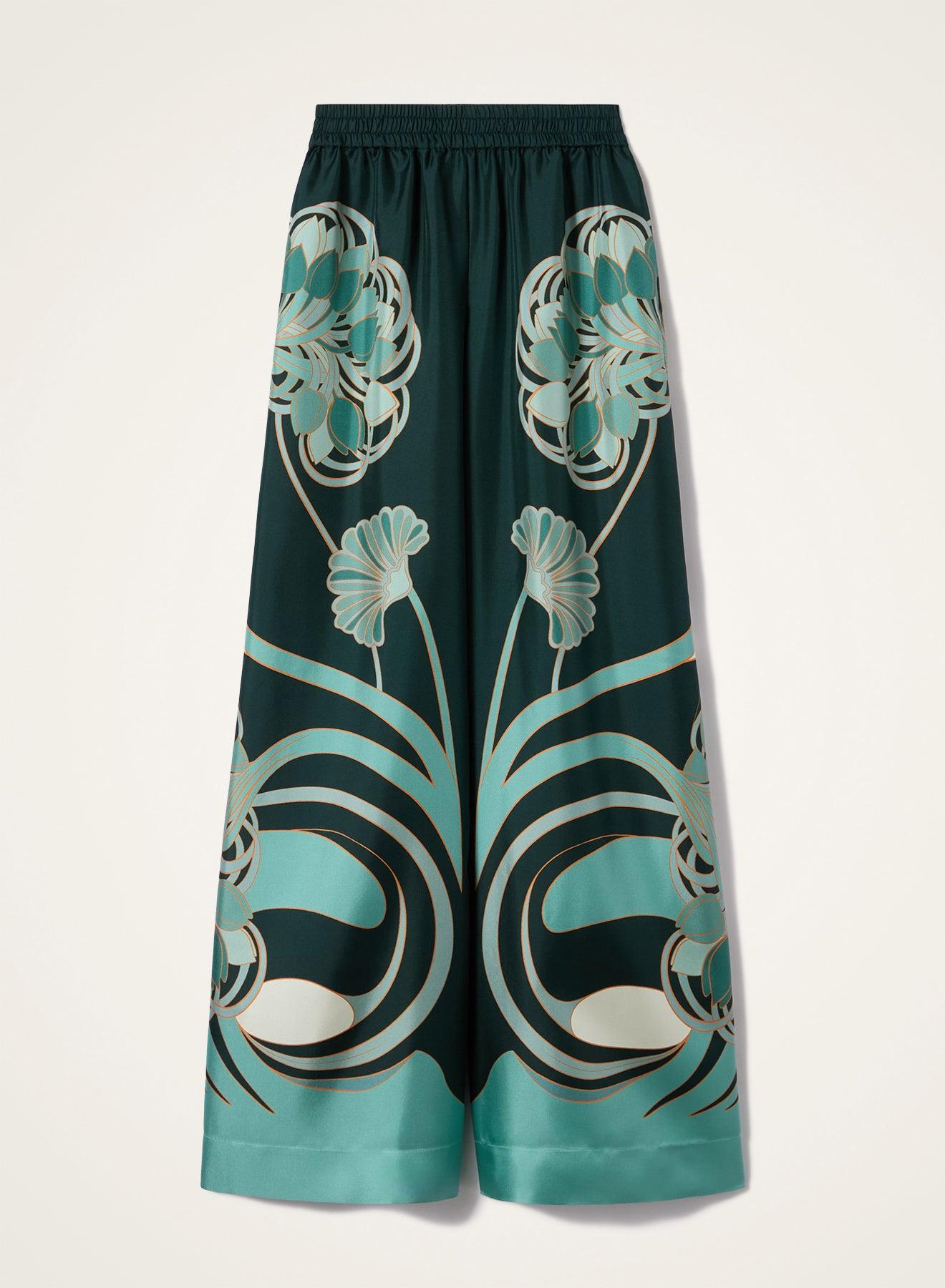 Palazzo Pants - Bloomin Tulip Placee-FLORAL-XS-CLOTHINGPANTWIDE LEG-LA DOUBLEJ