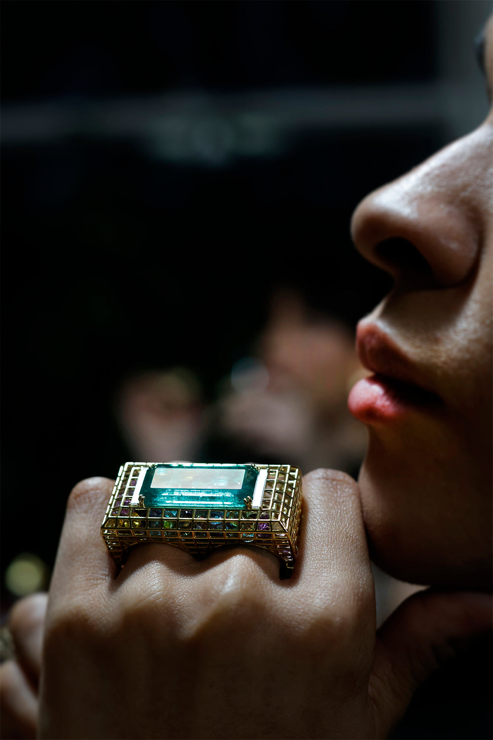 Emerald Double Cagey Ring