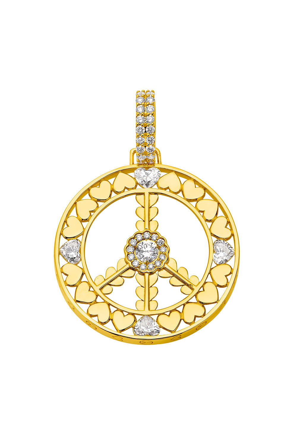 Diamond Peace Sign Pendant