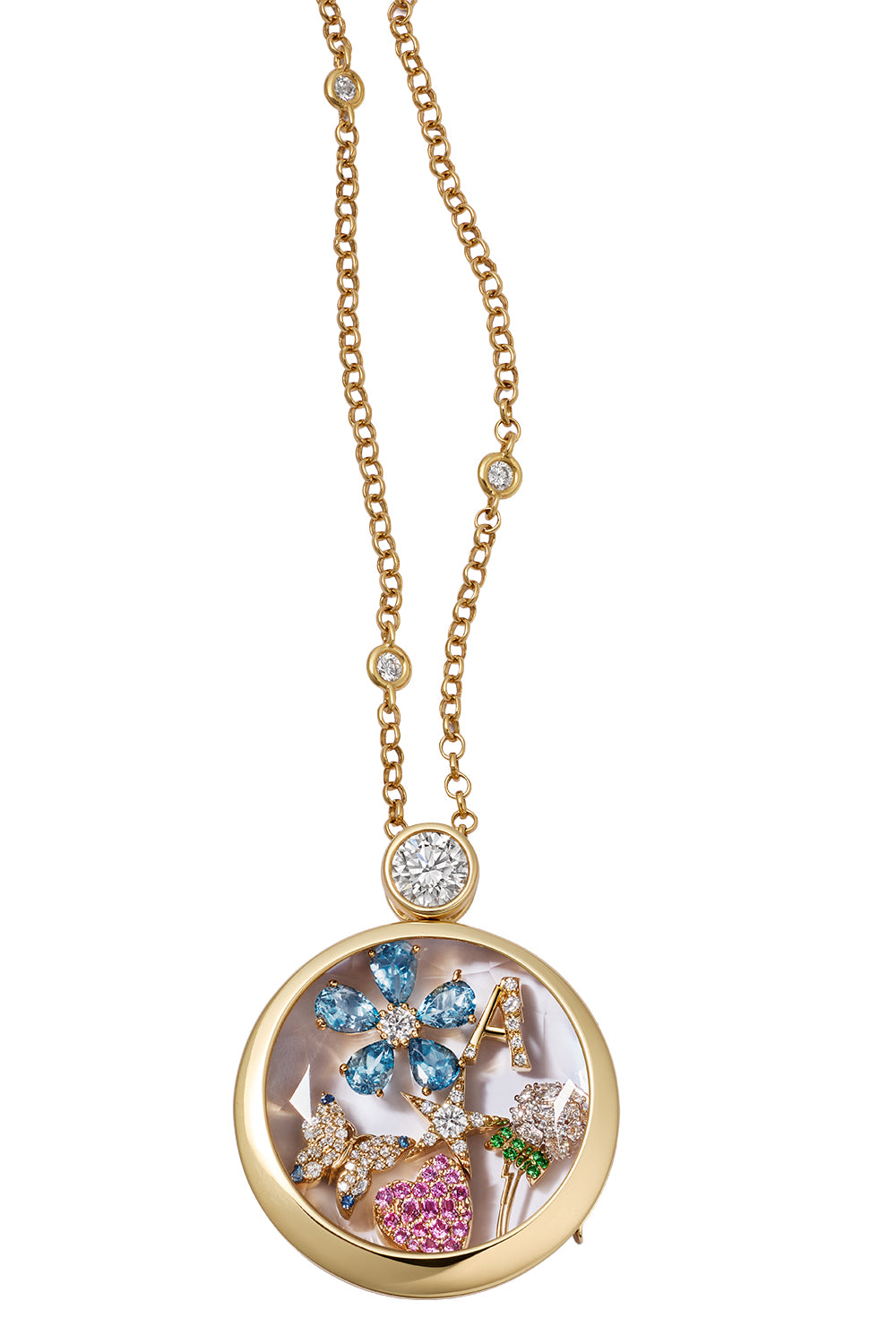 Aquamarine Diamond True Blue Periwinkle Charm