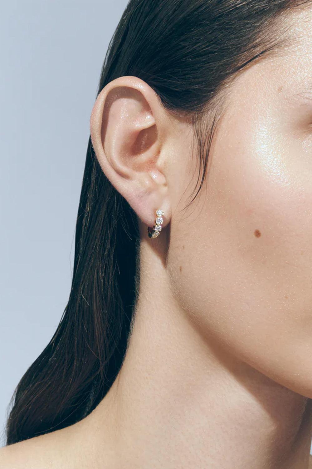 Diamond Petite Boucle Earring-YELLOW GOLD-JEWELRYFINE JEWELEARRING-SOPHIE BILLE BRAHE