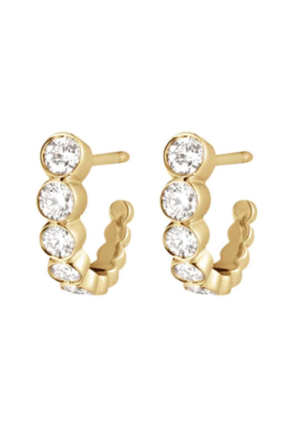 Diamond Petite Boucle Earrings-YELLOW GOLD-JEWELRYFINE JEWELEARRING-SOPHIE BILLE BRAHE