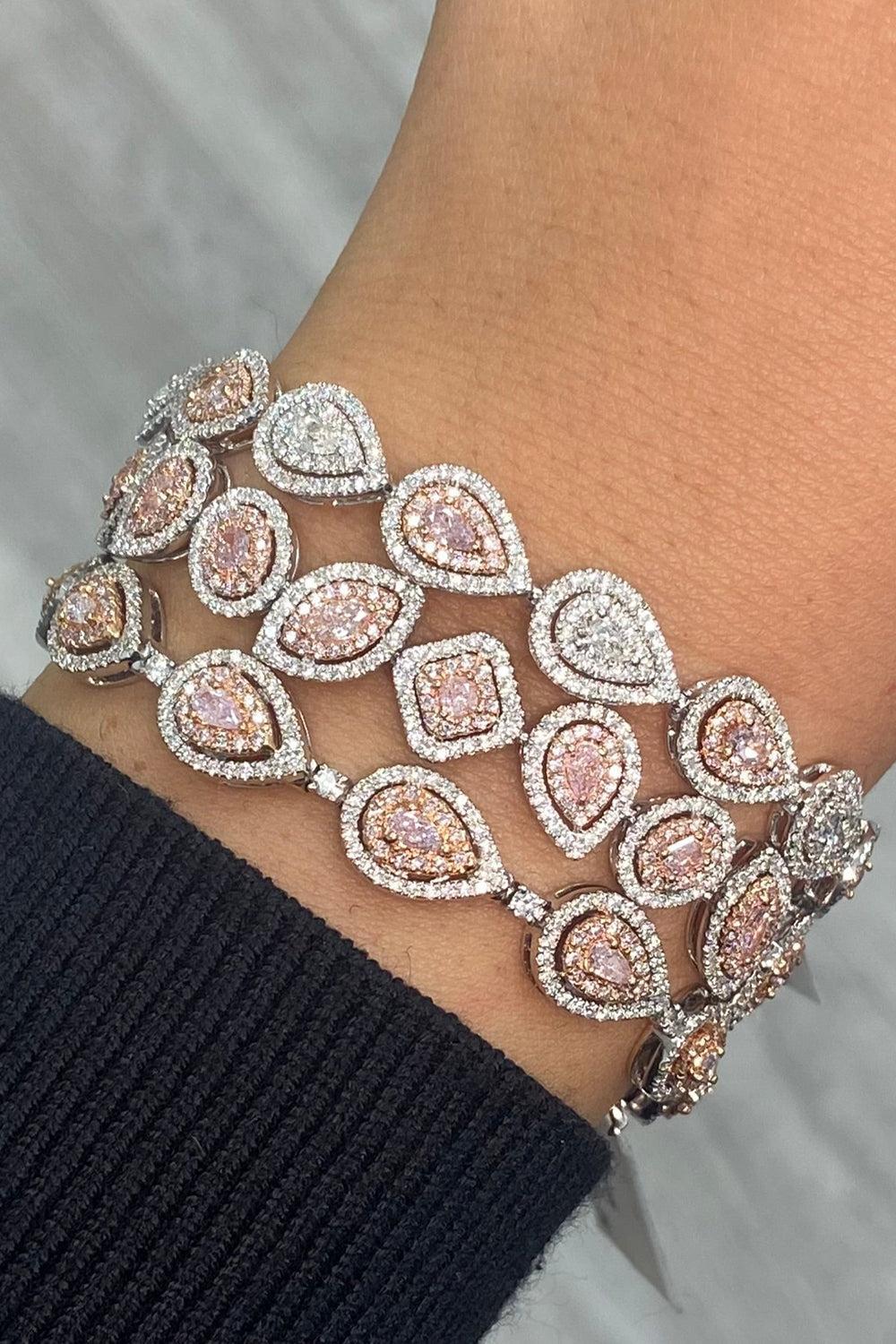 Pink Diamond Bracelet-WHITE GOLD-JEWELRYFINE JEWELBRACELET O-RARE COLORS BY NAMDAR