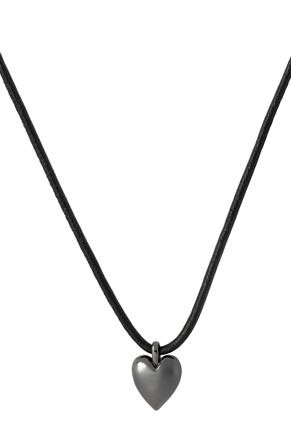 Hematite Puffy Heart Choker Necklace-HEMATITE-JEWELRYBOUTIQUENECKLACE O-JENNIFER FISHER