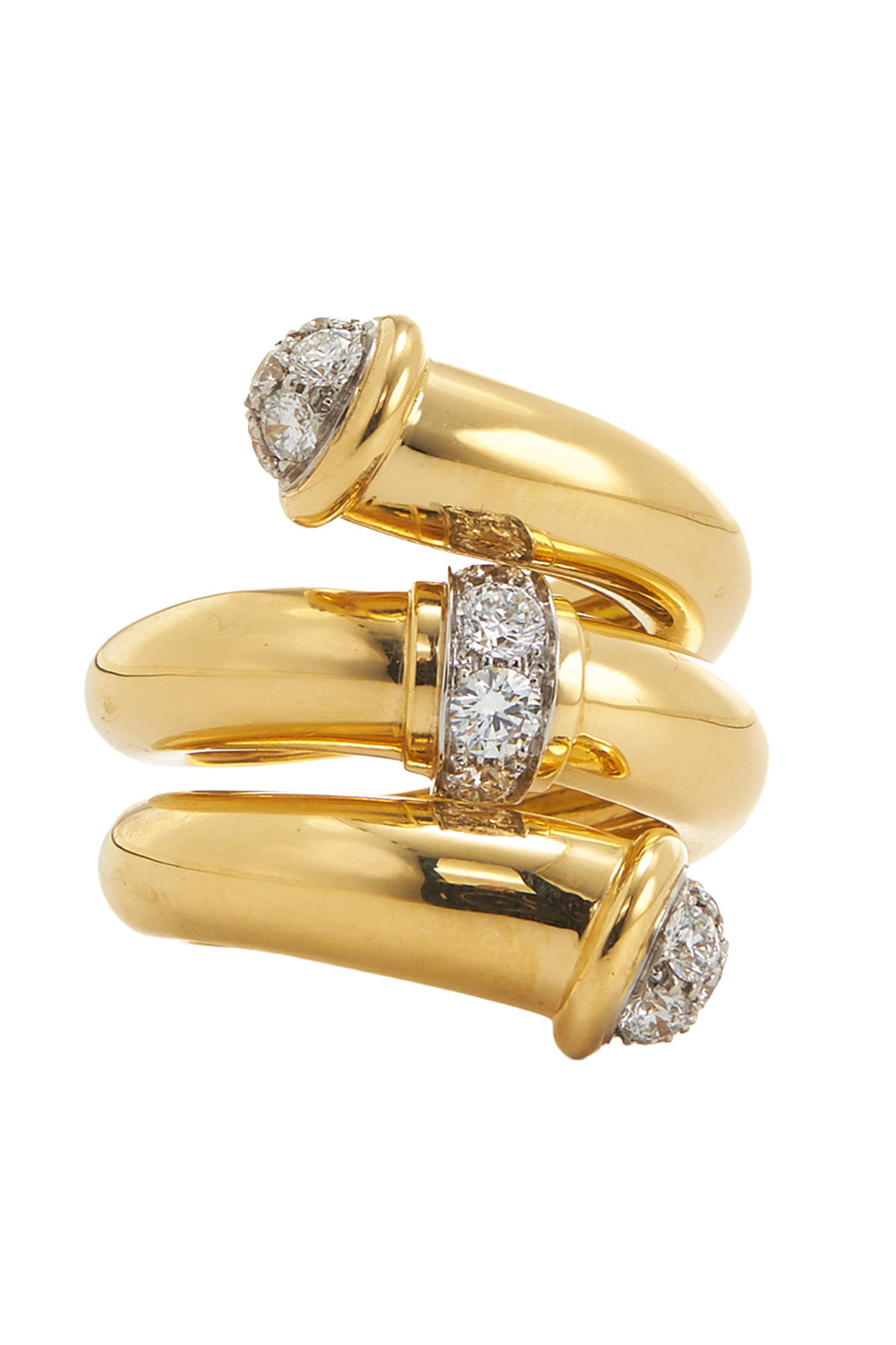 Diamond Tip Pipe Ring-YELLOW GOLD-8.5-JEWELRYFINE JEWELRING-DAVID WEBB