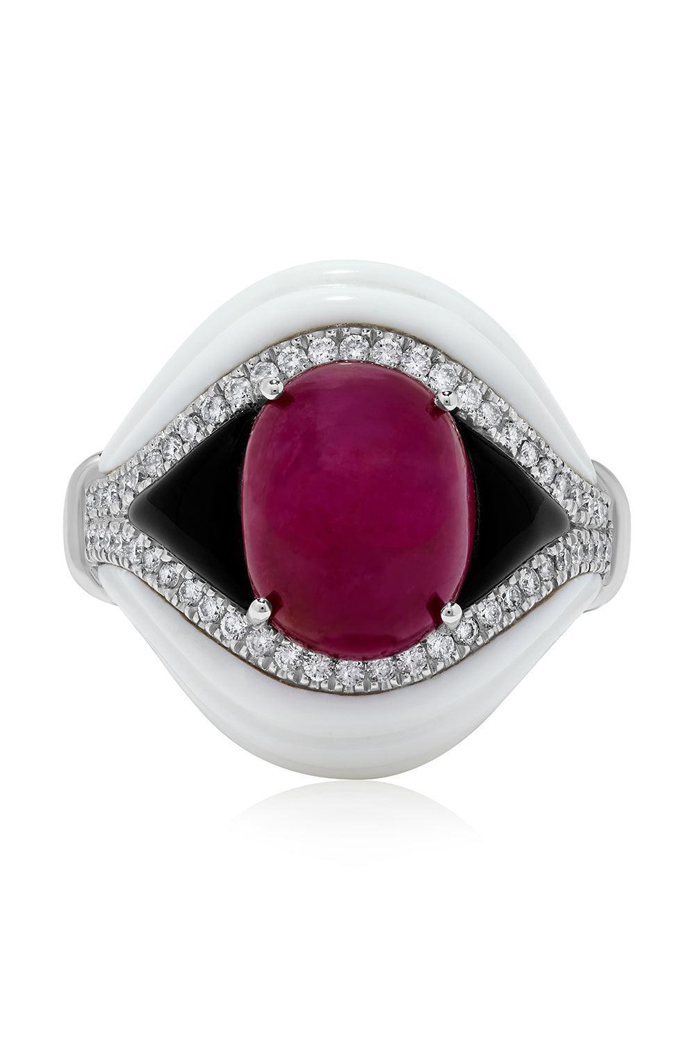 Diamond Ruby Kogolong Ring-ROSE GOLD-JEWELRYFINE JEWELRING-ANDREOLI