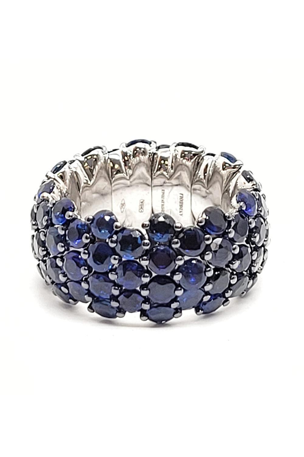 Blue Sapphire Stretch Ring-WHITE GOLD-6.25-JEWELRYFINE JEWELRING-ANDREOLI
