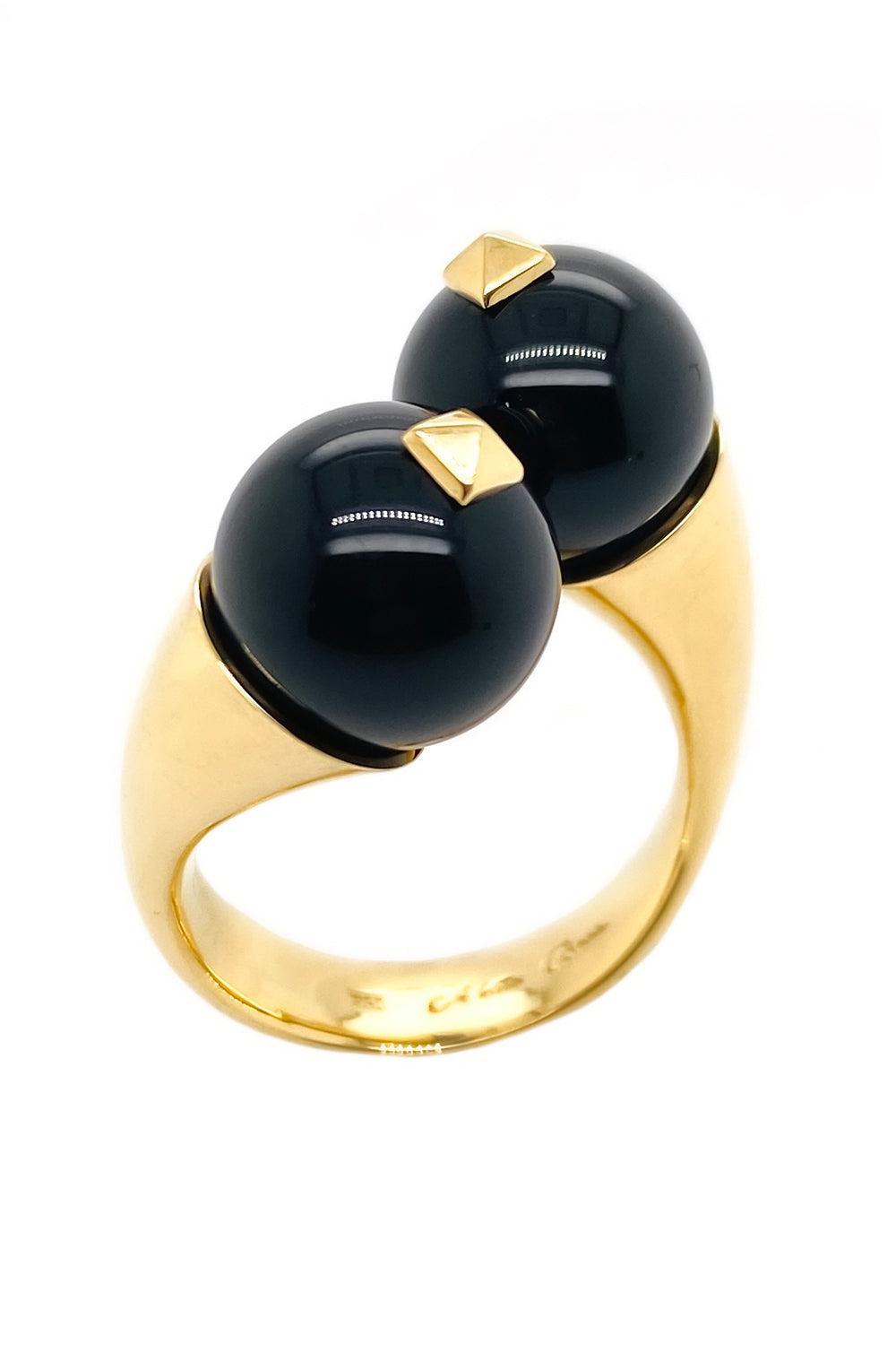 Black Onyx Gemini Ring