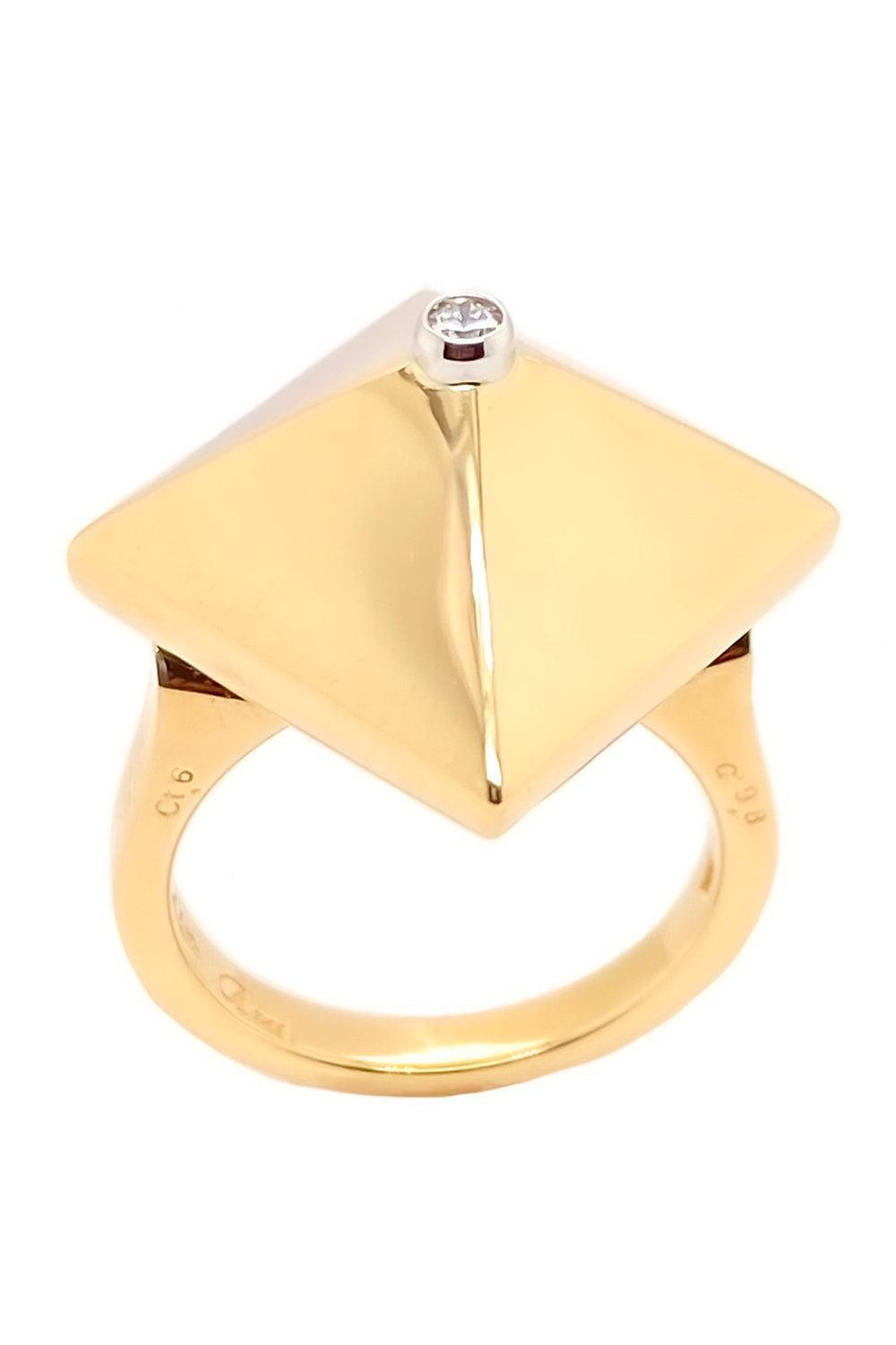 Diamond Accent Piramide Ring-YELLOW GOLD-JEWELRYFINE JEWELRING-ALETTO BROTHERS