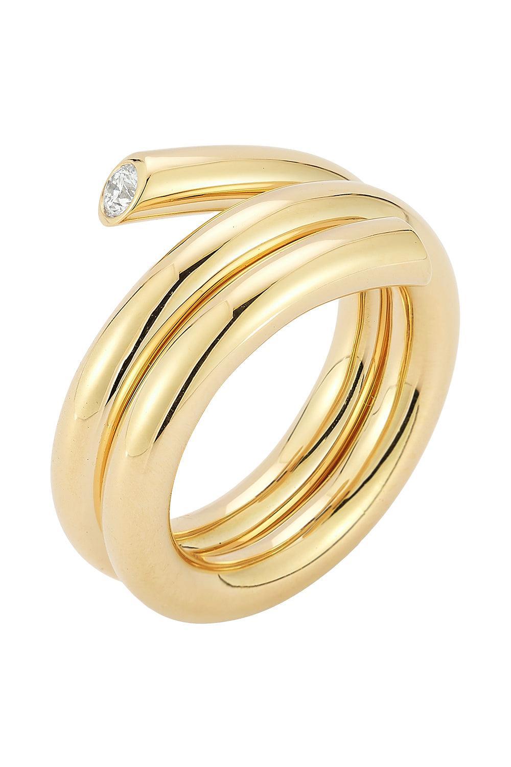 Diamond End Double Row Thoby Spiral Ring-YELLOW GOLD-6-JEWELRYFINE JEWELRING-WALTERS FAITH