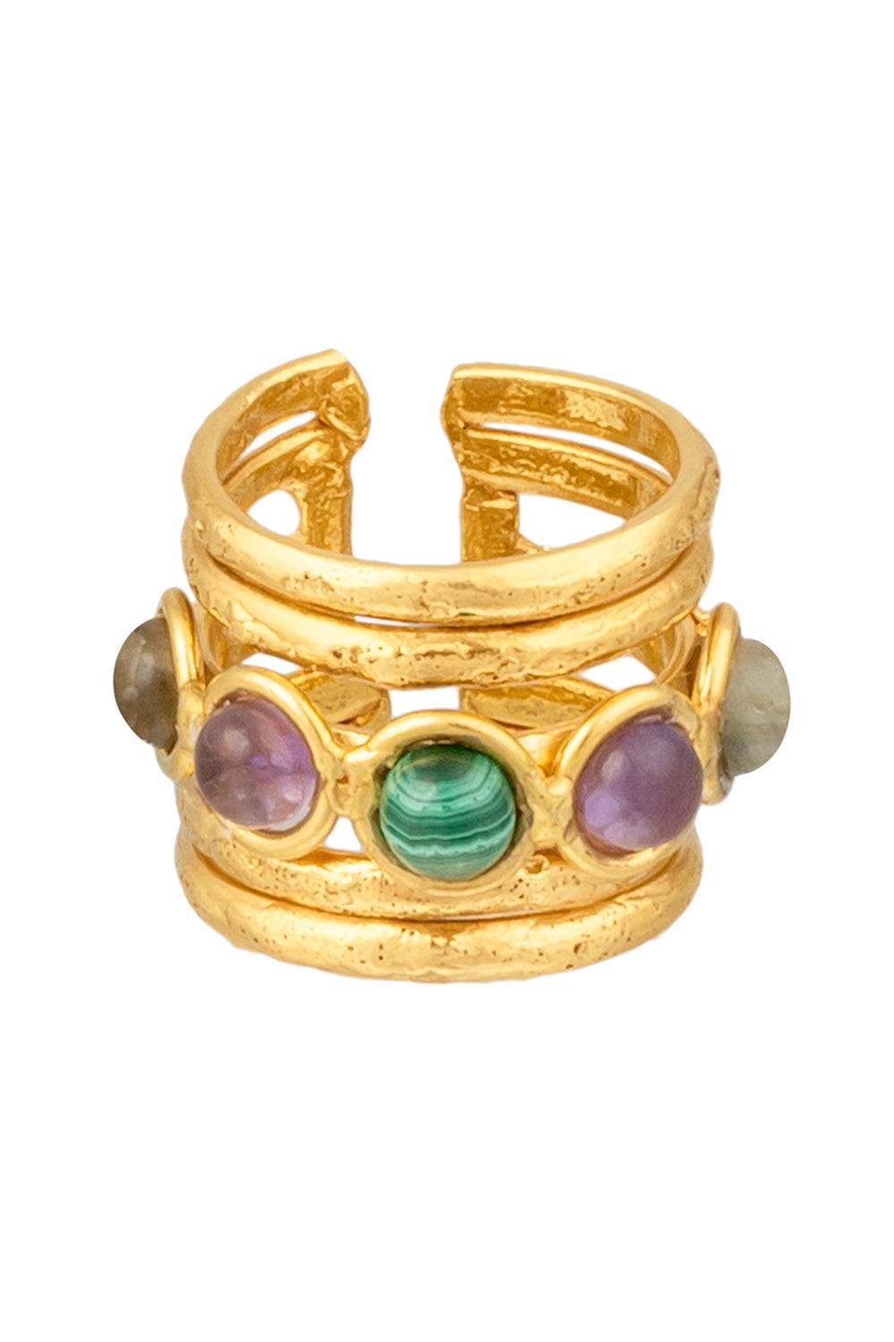 Multi Stone Olympe Ring-YELLOW-7.25-JEWELRYBOUTIQUERING-SYLVIA TOLEDANO