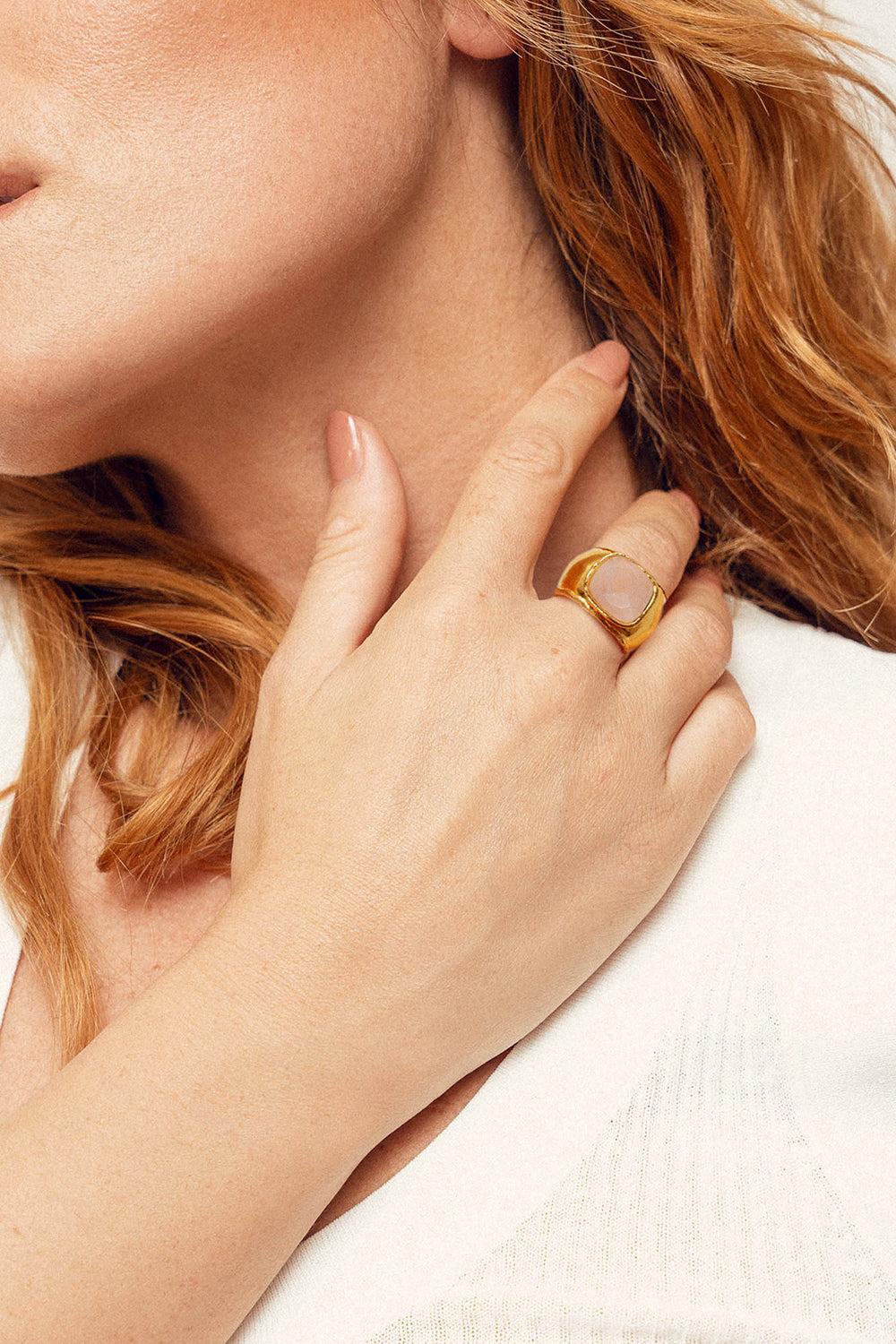 Pink Quartz Mirage Ring-YELLOW-7.25-JEWELRYBOUTIQUERING-SYLVIA TOLEDANO