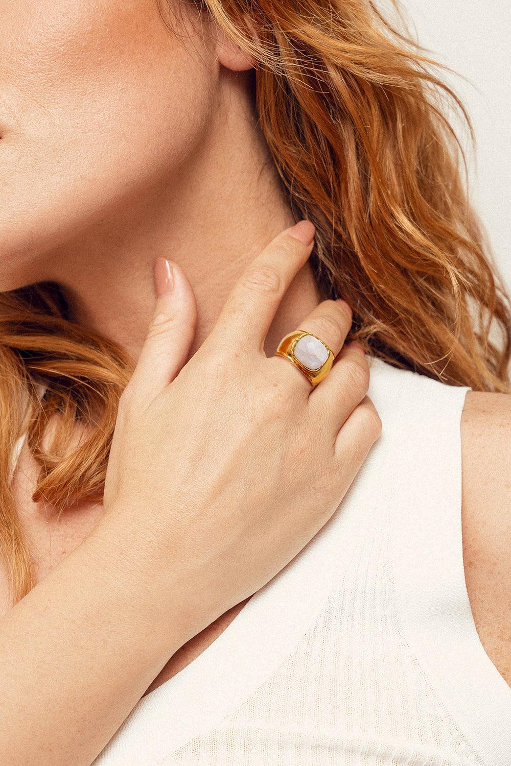 Moonstone Mirage Ring-YELLOW-9.5-JEWELRYBOUTIQUERING-SYLVIA TOLEDANO