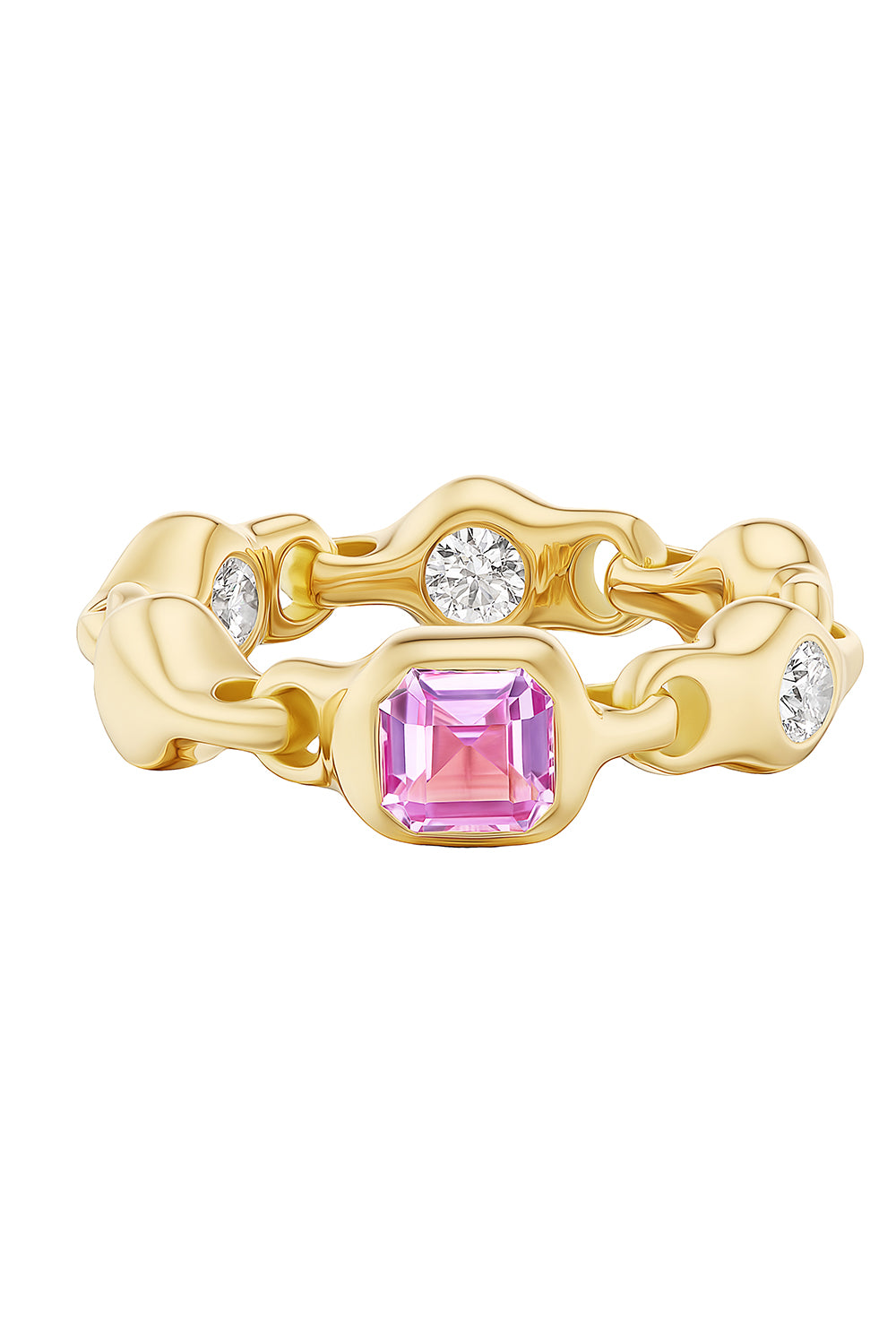 Pink Sapphire Diamond Supernova Stacking Ring