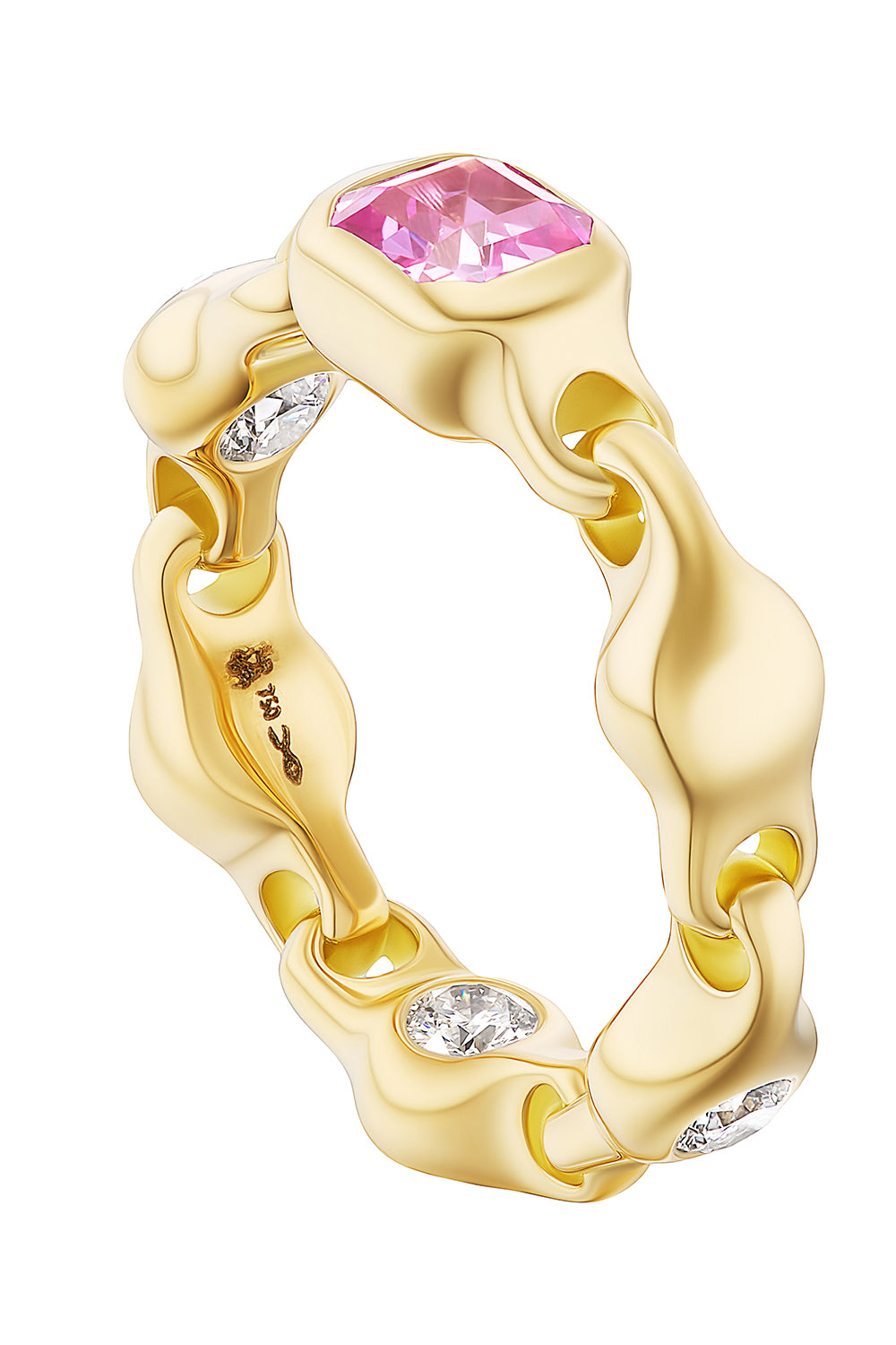 Pink Sapphire Diamond Supernova Stacking Ring