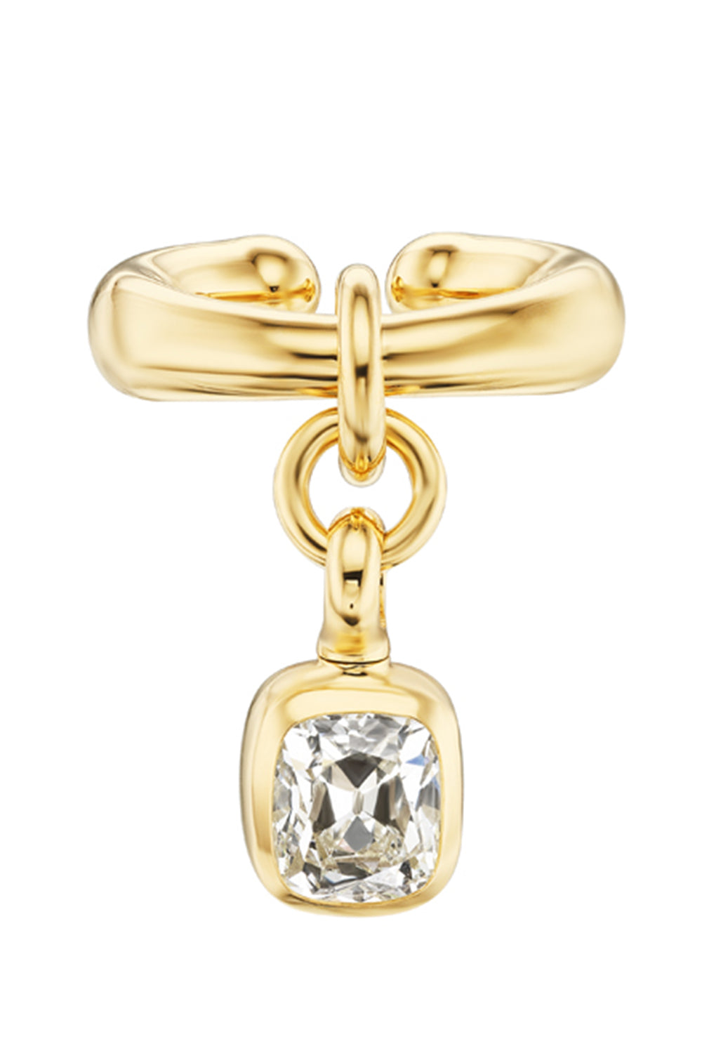 Diamond Carriage Ring Ear Cuff
