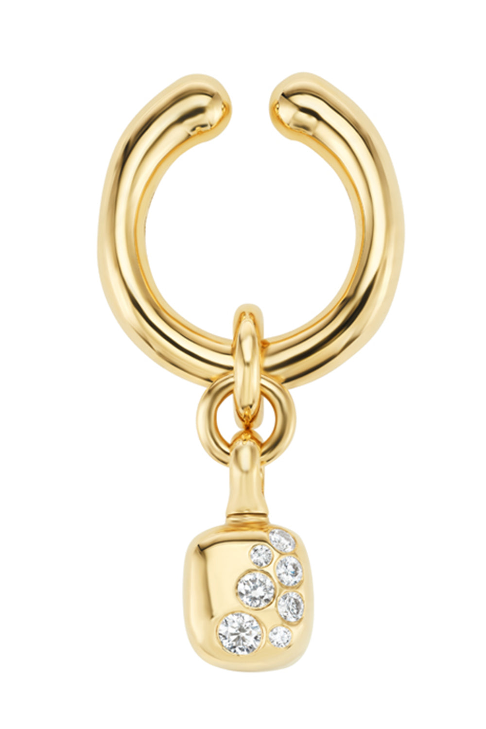 Diamond Carriage Ring Ear Cuff