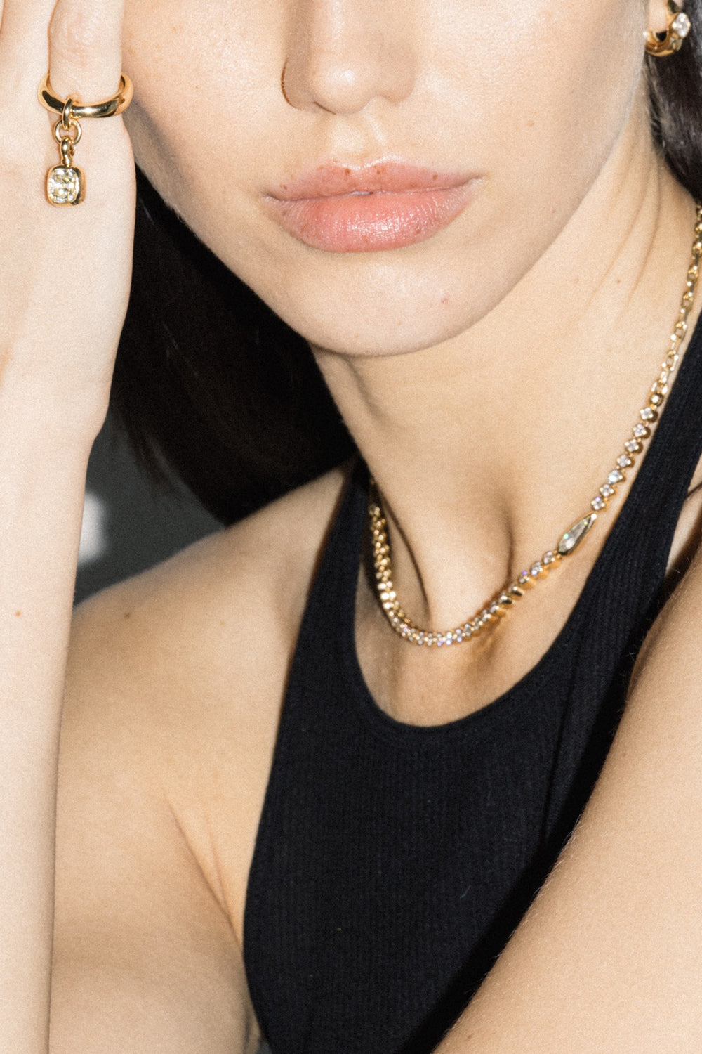 Diamond Carriage Ring Ear Cuff