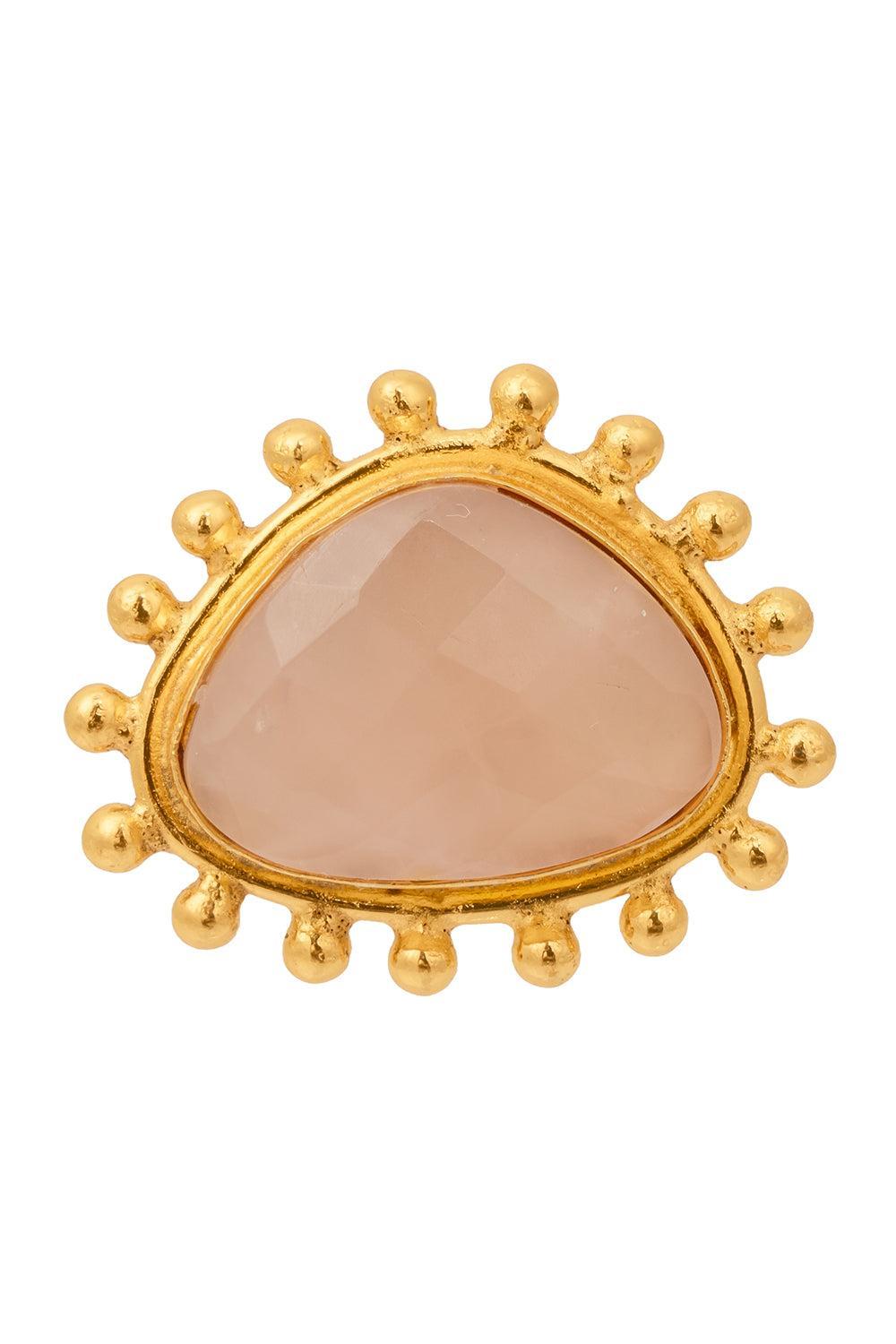 Pink Quartz Dot Ring-YELLOW-6.5-JEWELRYBOUTIQUERING-SYLVIA TOLEDANO