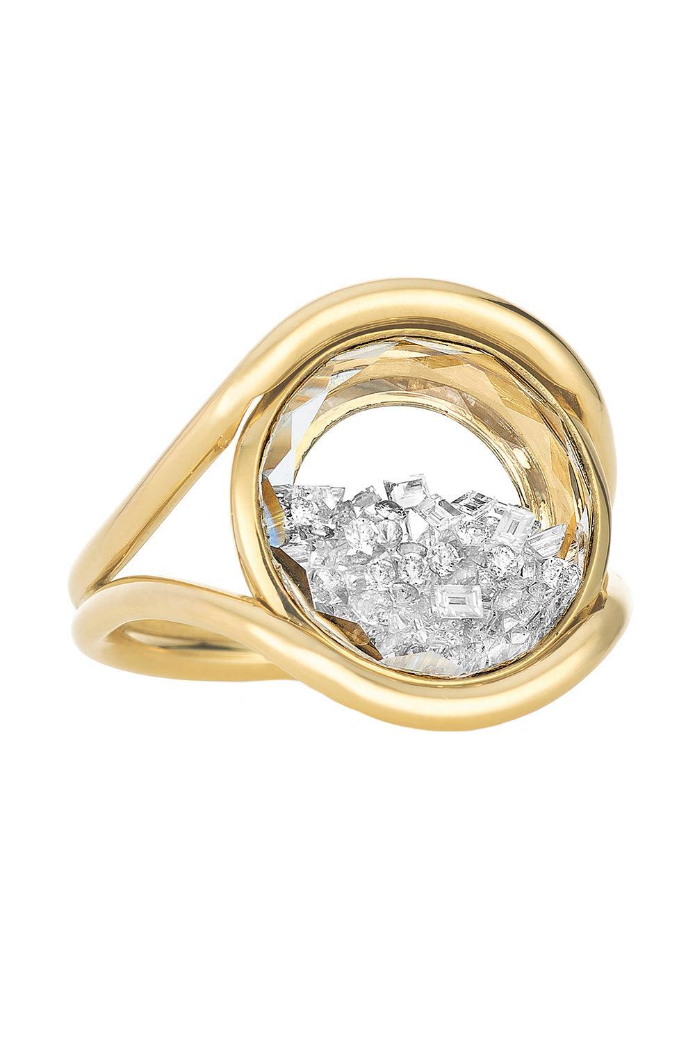 Diamond Cascavel Circle Shaker Ring-YELLOW GOLD-6.5-JEWELRYFINE JEWELRING-MORITZ GLIK