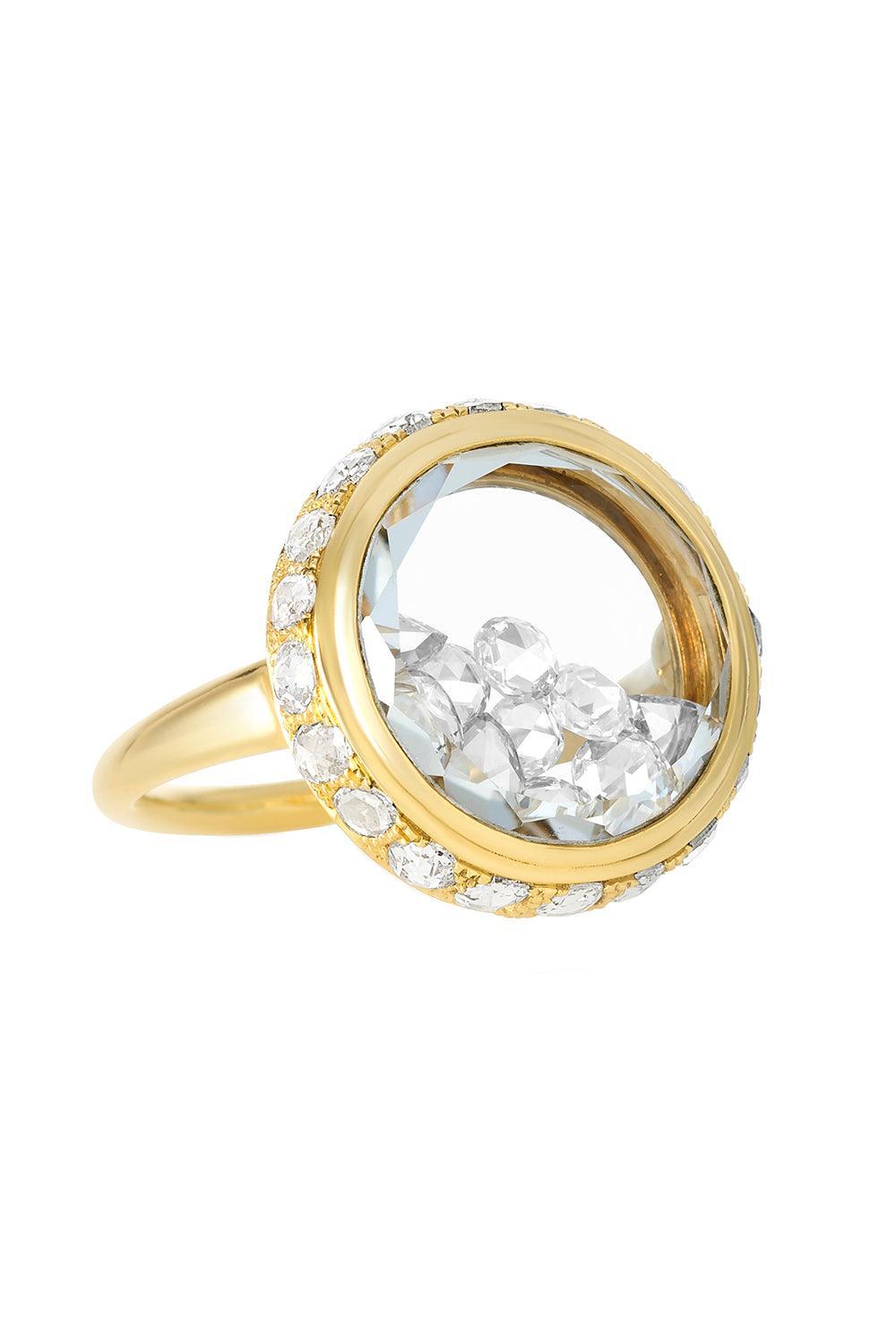 Diamond Cascavel Circle Shaker Ring-YELLOW GOLD-6.5-JEWELRYFINE JEWELRING-MORITZ GLIK