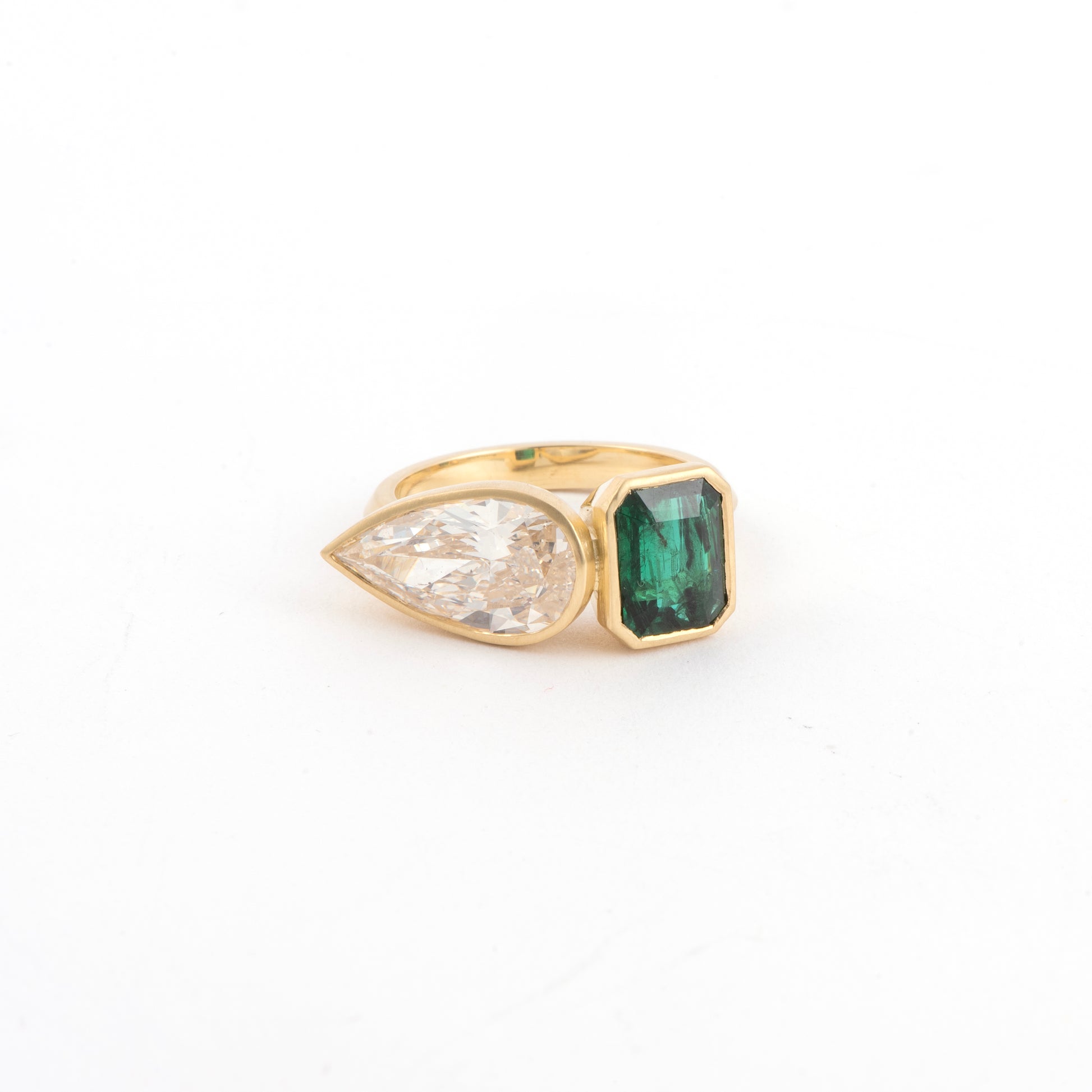 Zambian Emerald Diamond Ring-YELLOW GOLD-7-JEWELRYFINE JEWELRING-SYLVA & CIE