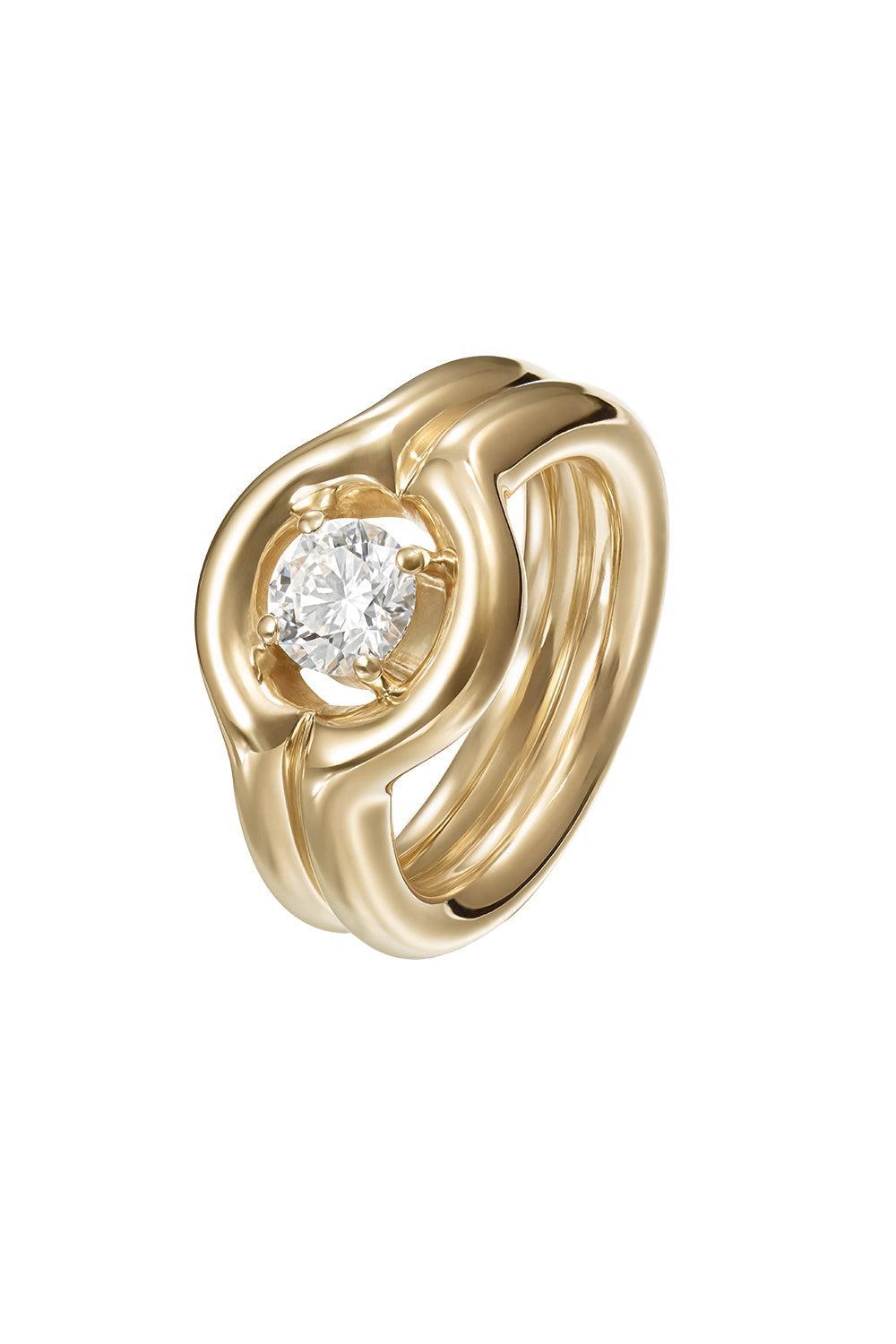 Diamond Rocky Pinky Ring-YELLOW GOLD-4-JEWELRYFINE JEWELRING-MELISSA KAYE