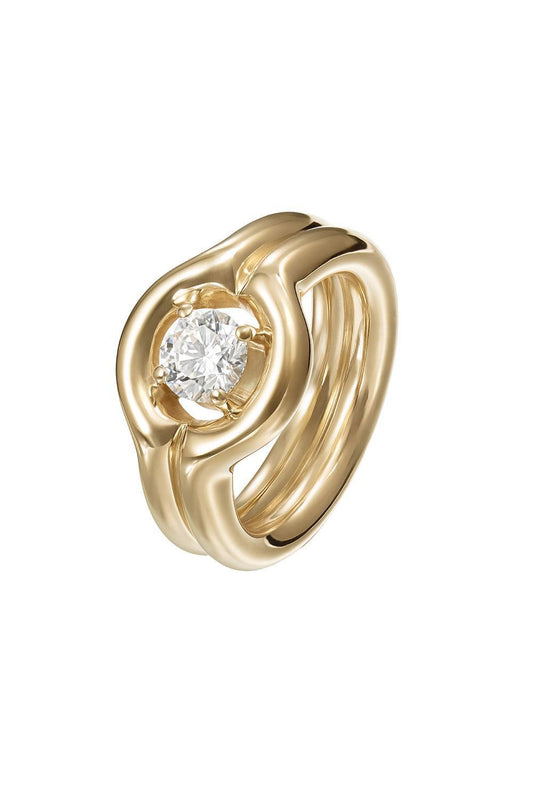 Diamond Rocky Pinky Ring-YELLOW GOLD-4-JEWELRYFINE JEWELRING-MELISSA KAYE