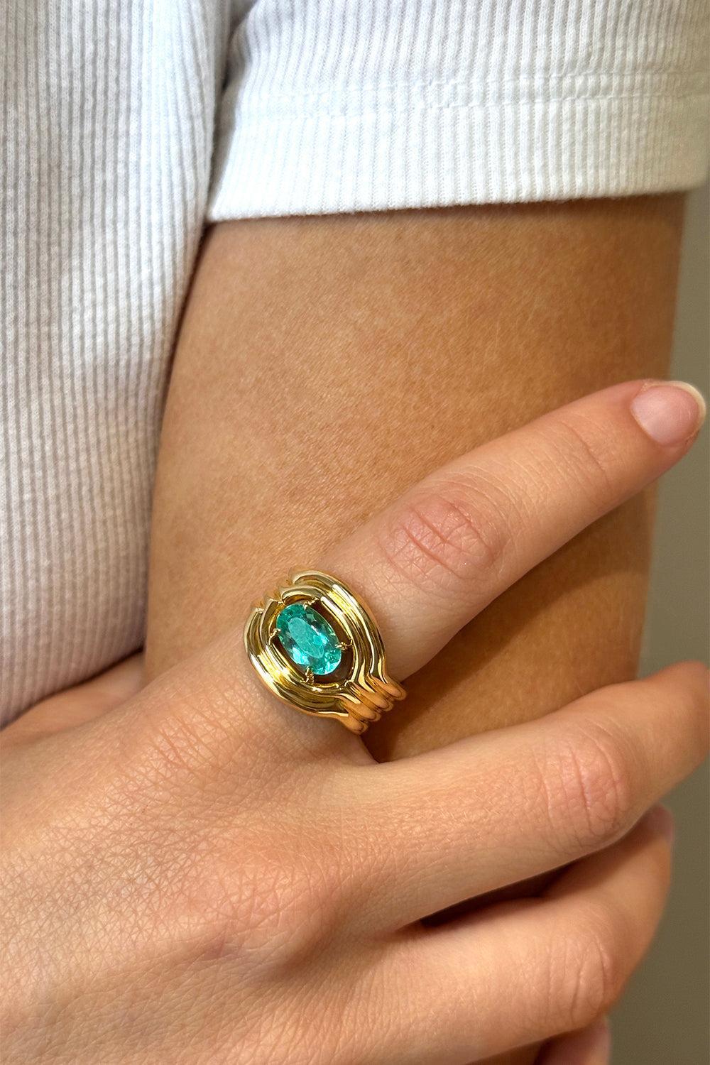 Paraiba Rocky Rae Ring-YELLOW GOLD-7.25-JEWELRYFINE JEWELRING-MELISSA KAYE