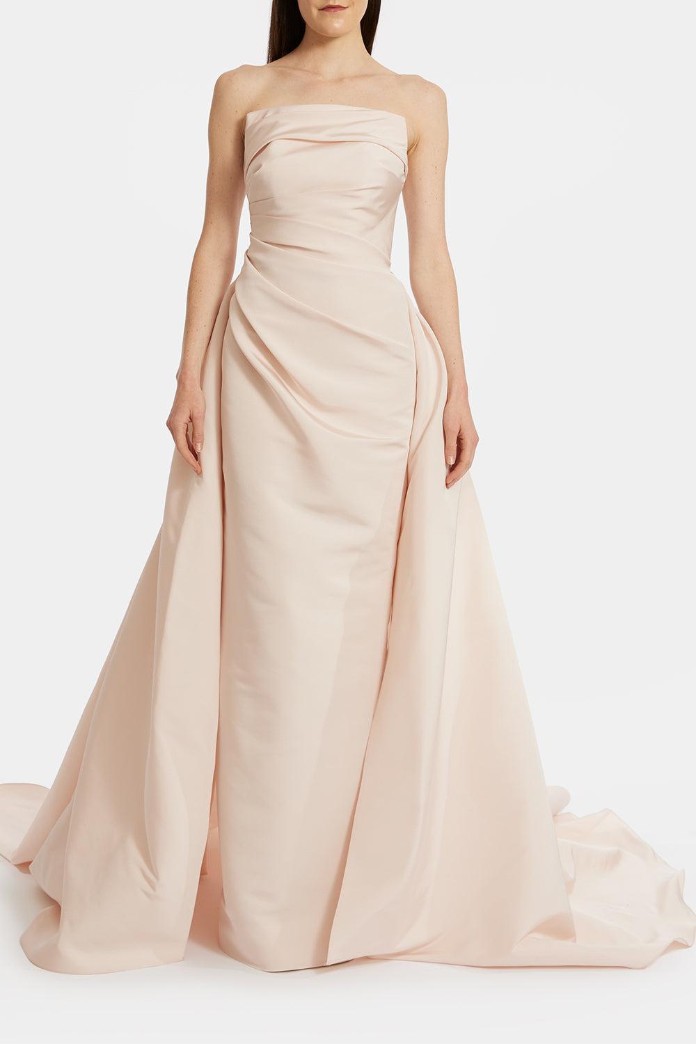 Draped Faille Gown-BLUSH-6-CLOTHINGDRESSGOWN-PAMELLA ROLAND