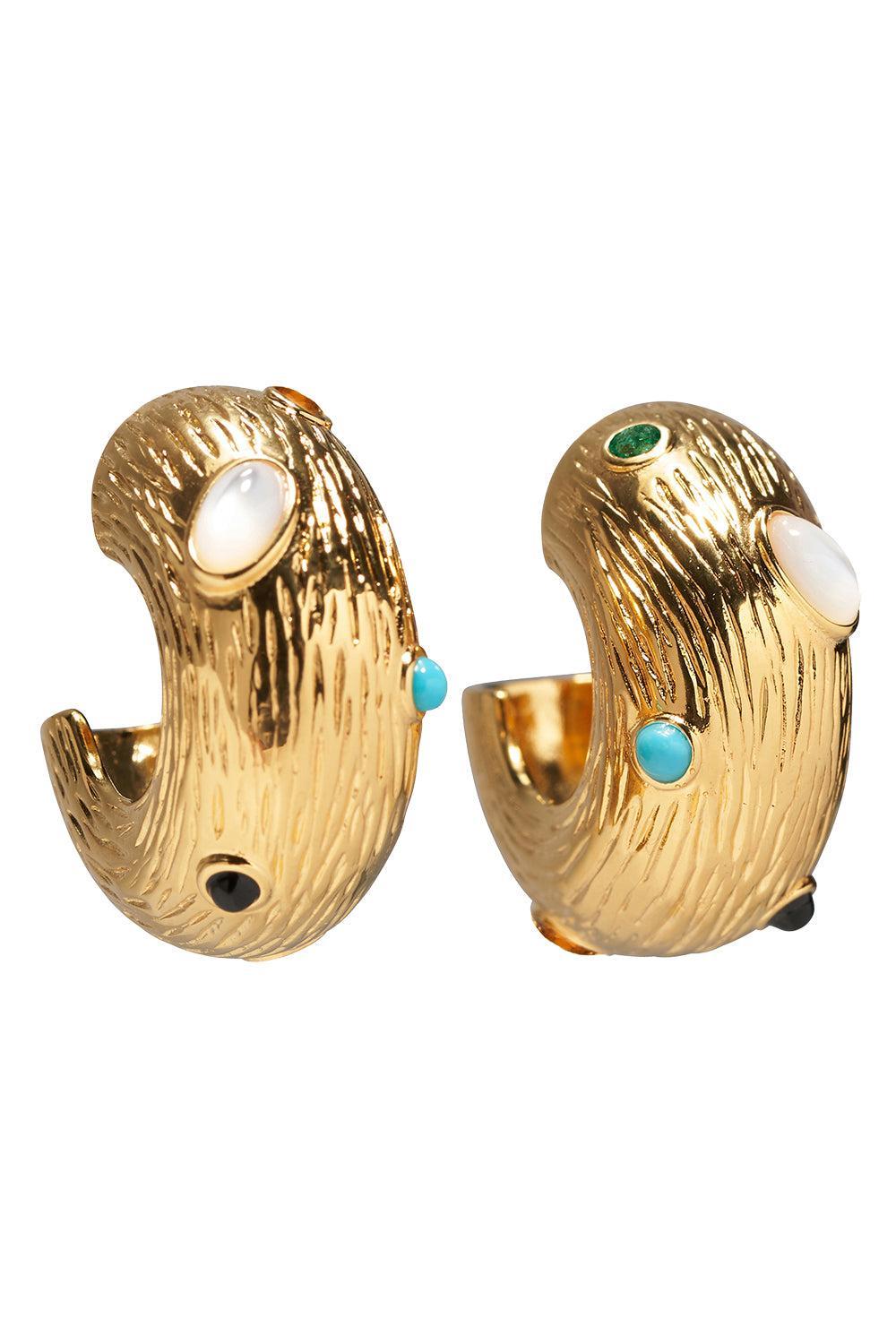 Kahlo Hoop Earrings-YELLOW-JEWELRYBOUTIQUEEARRING-LIZZIE FORTUNATO