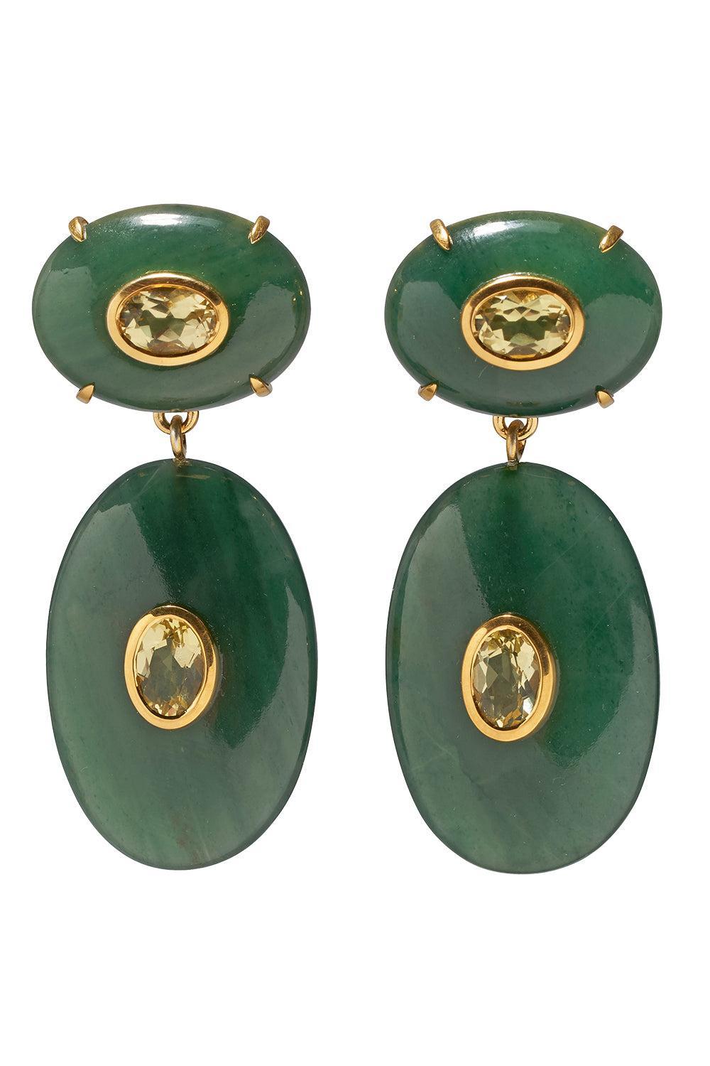 Green Jade Dorothy Earrings-GREEN-JEWELRYBOUTIQUEEARRING-LIZZIE FORTUNATO