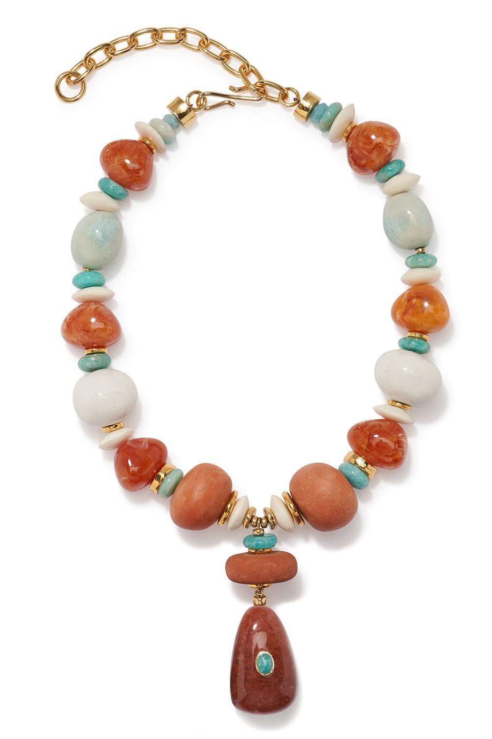 Mandarin Andamento Necklace-BROWN-JEWELRYBOUTIQUENECKLACE O-LIZZIE FORTUNATO